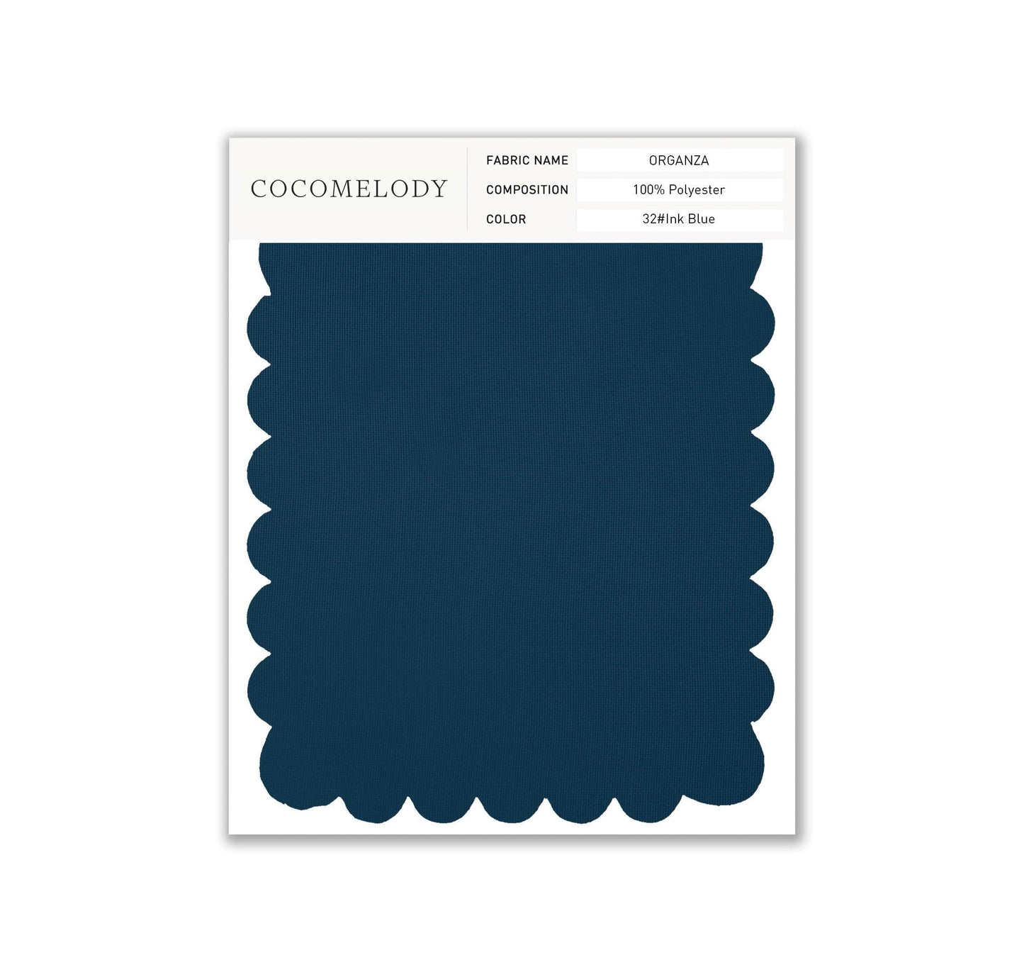 Organza Fabric Swatch in Single Color SWOR16006 - COCOMELODY