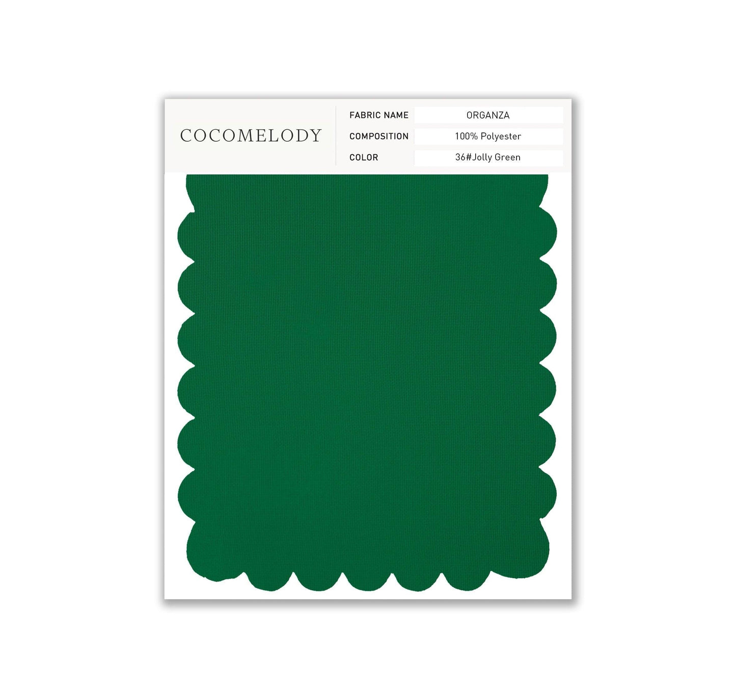 Organza Fabric Swatch in Single Color SWOR16006 - COCOMELODY