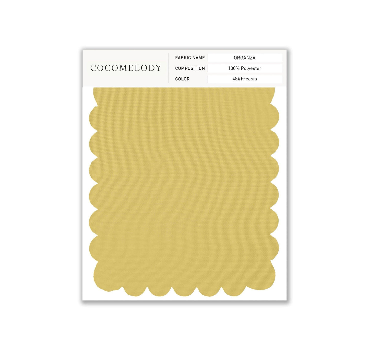 Organza Fabric Swatch in Single Color SWOR16006 - COCOMELODY