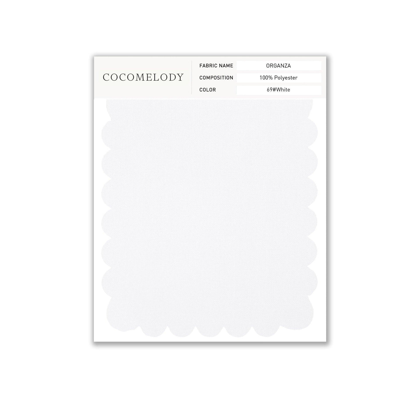 Organza Fabric Swatch in Single Color SWOR16006 - COCOMELODY