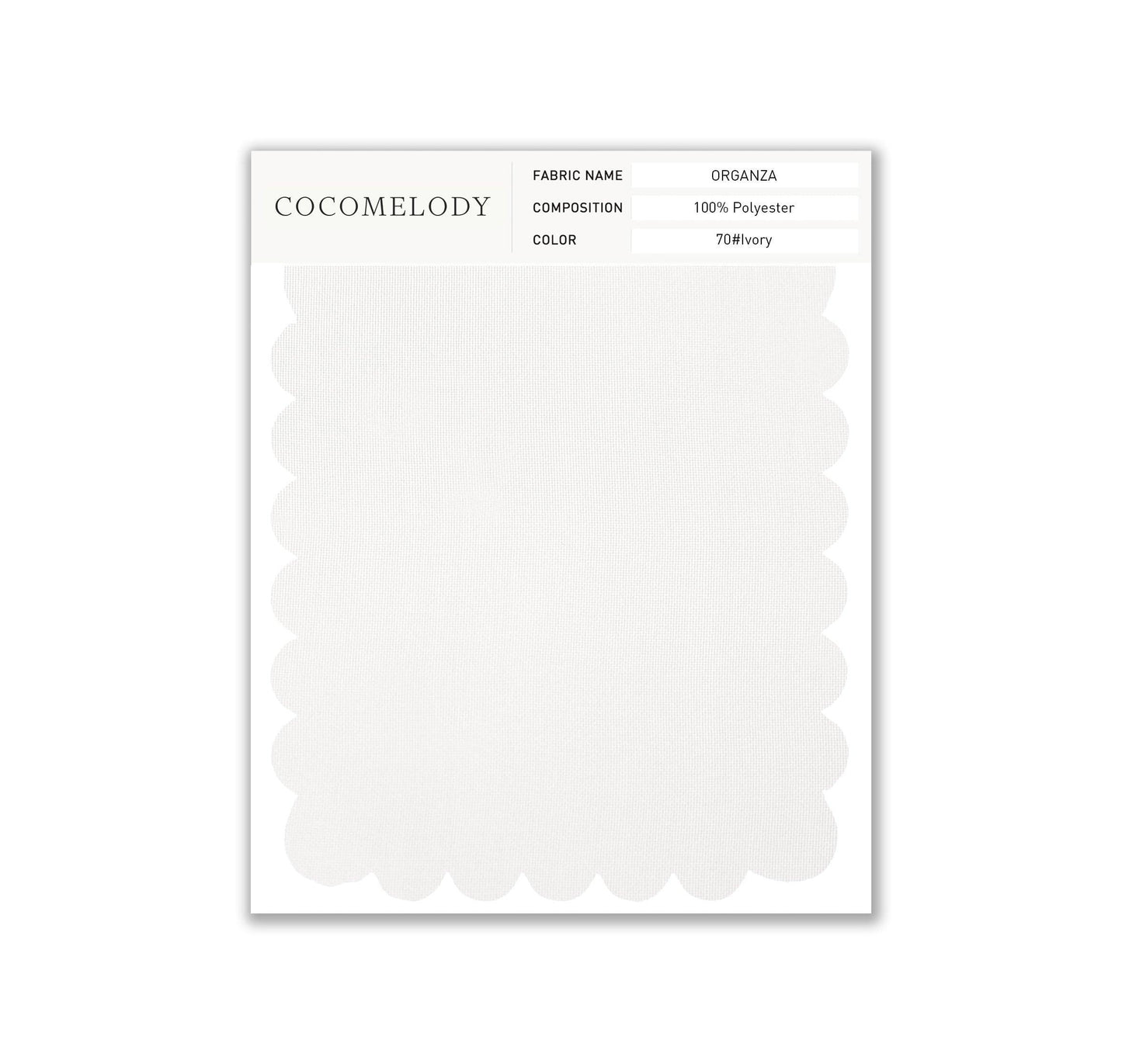 Organza Fabric Swatch in Single Color SWOR16006 - COCOMELODY