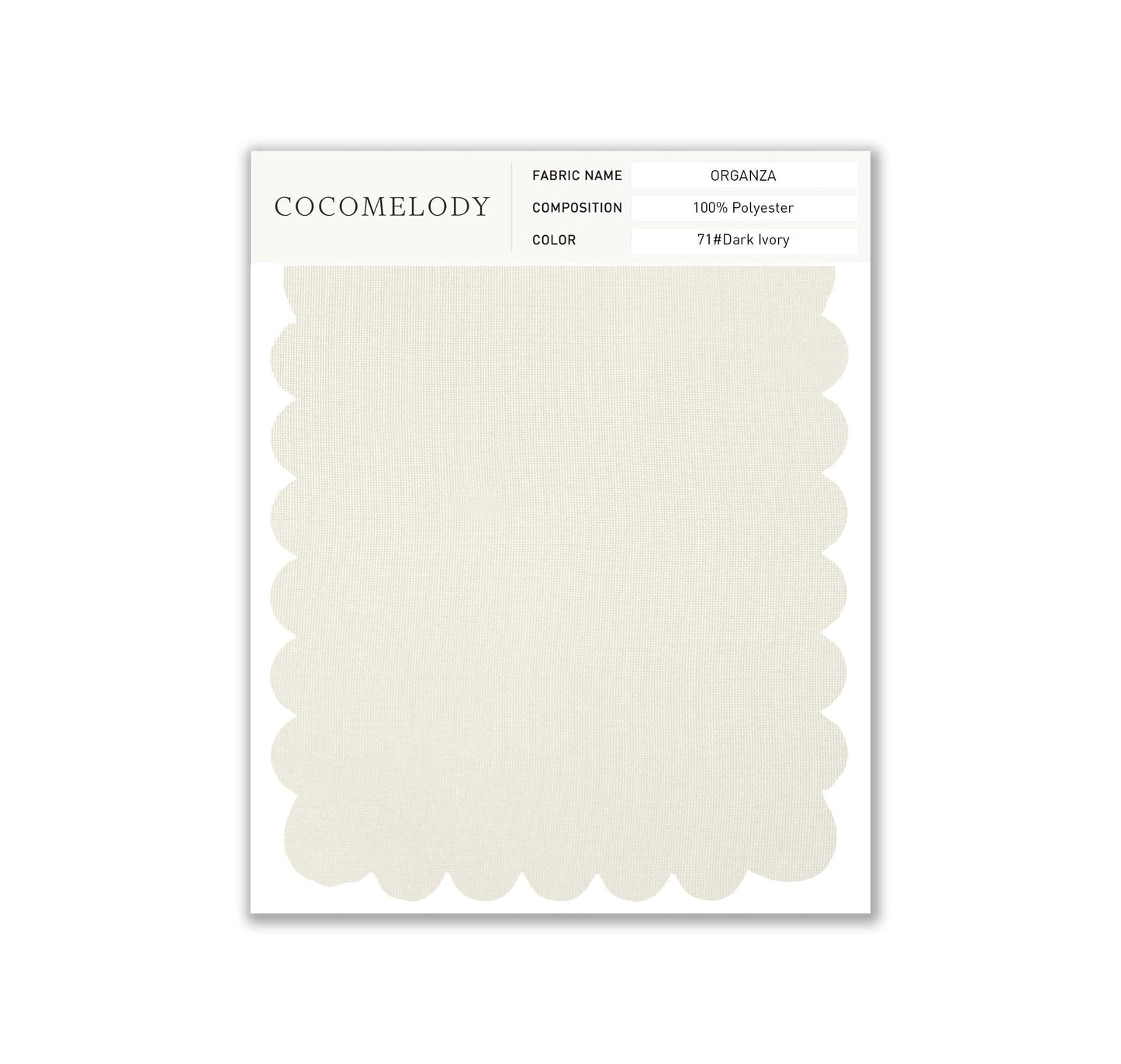 Organza Fabric Swatch in Single Color SWOR16006 - COCOMELODY
