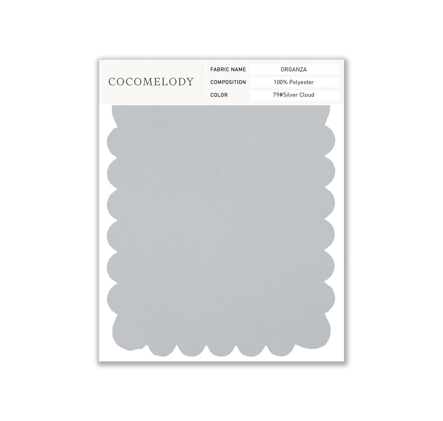 Organza Fabric Swatch in Single Color SWOR16006 - COCOMELODY