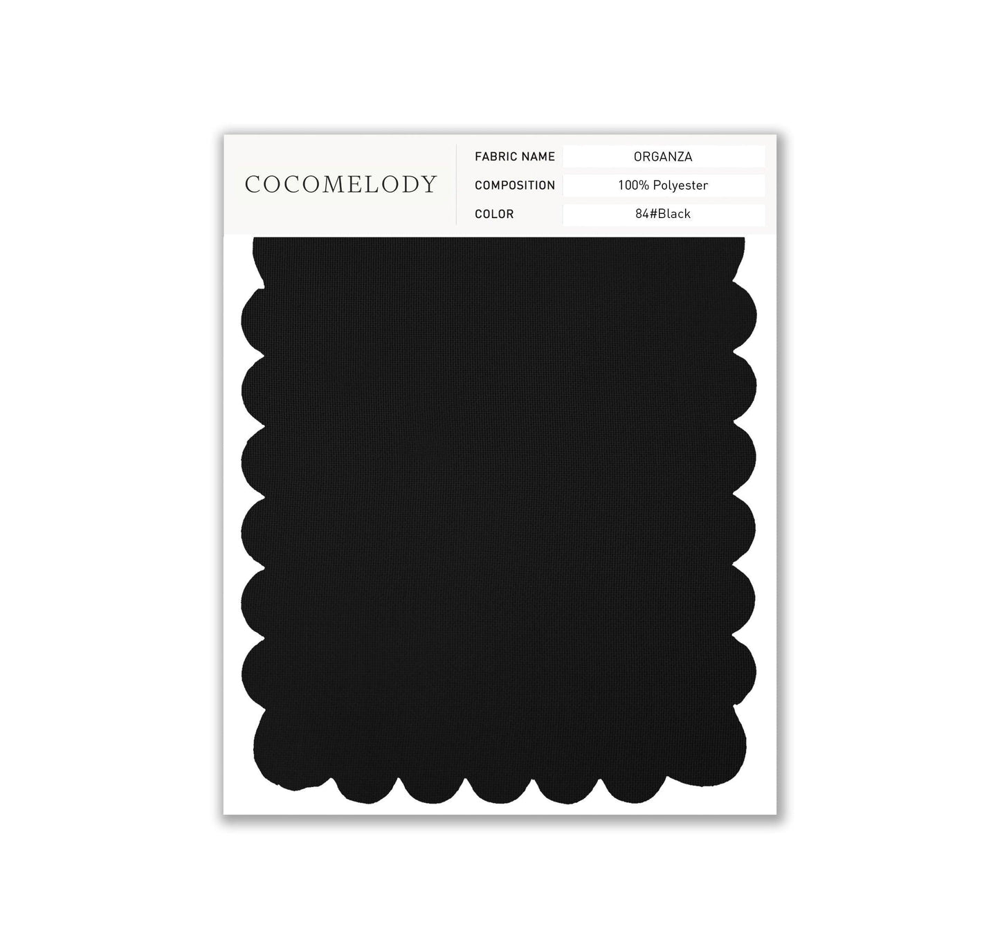 Organza Fabric Swatch in Single Color SWOR16006 - COCOMELODY