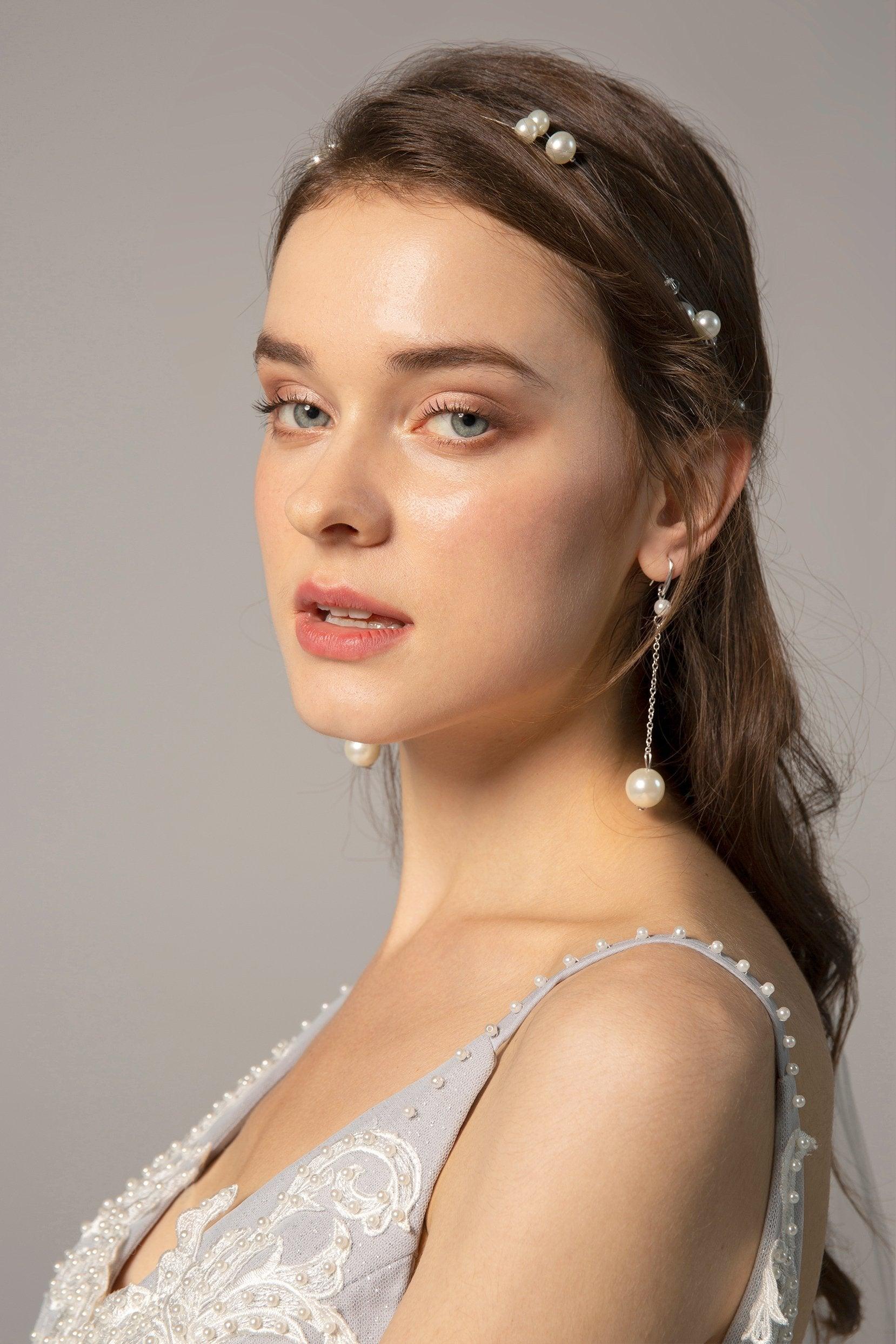 Imitation Pearl Headbands and Earrings Jewelry CY0050 - COCOMELODY