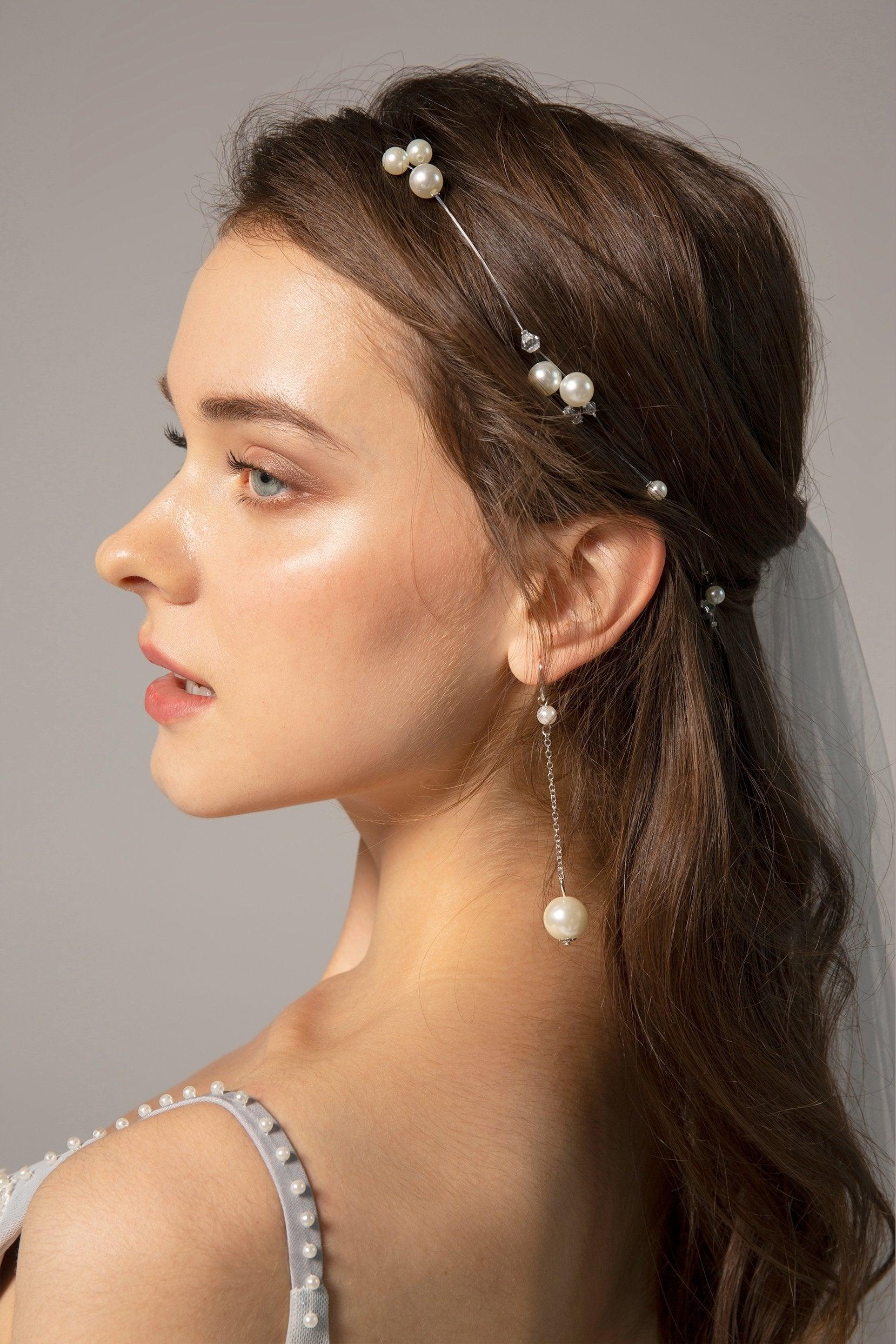 Imitation Pearl Headbands and Earrings Jewelry CY0050 - COCOMELODY