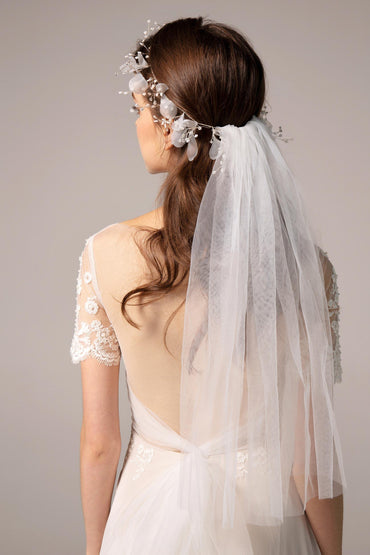 Alloy Headbands with Beads and Tulle CH0327 - COCOMELODY