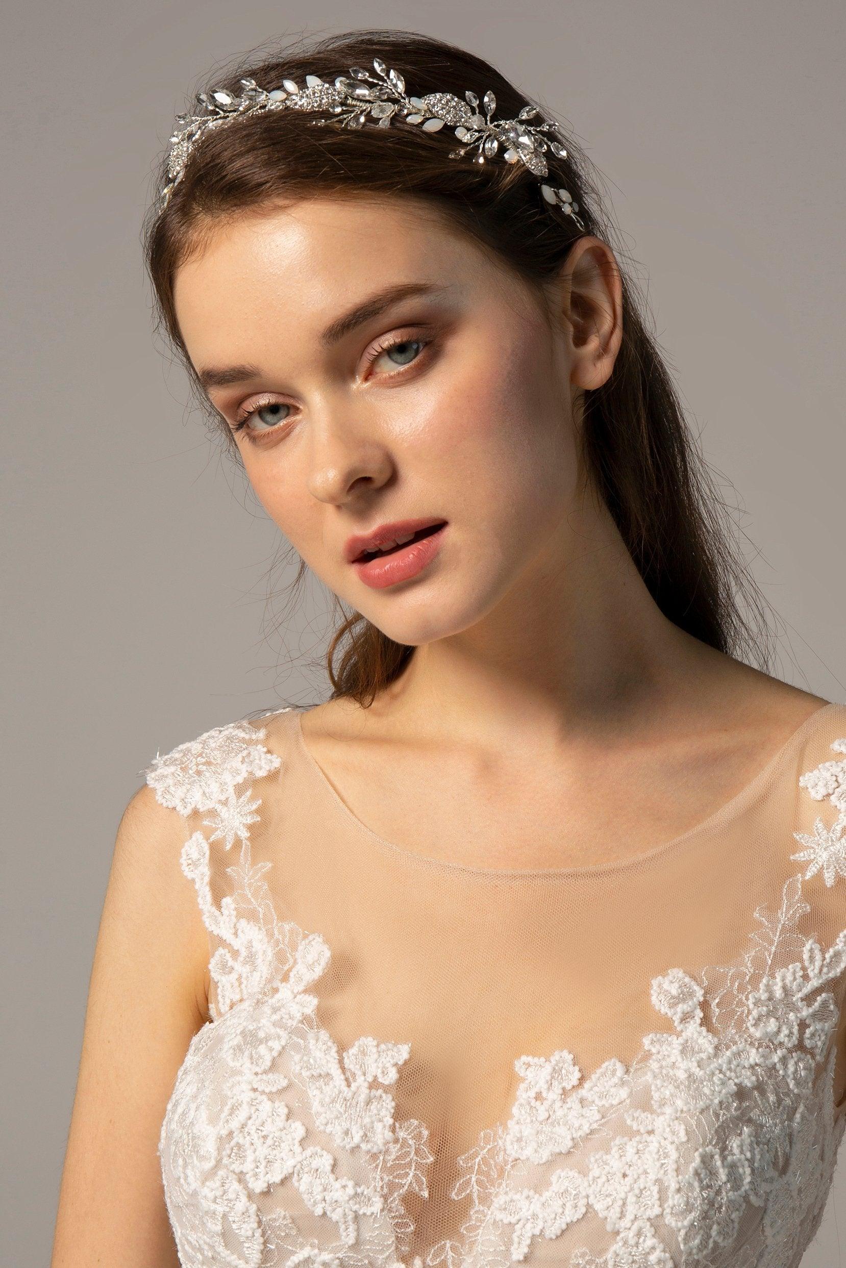 Alloy Headpieces with Rhinestone and Opal CH0274 - COCOMELODY