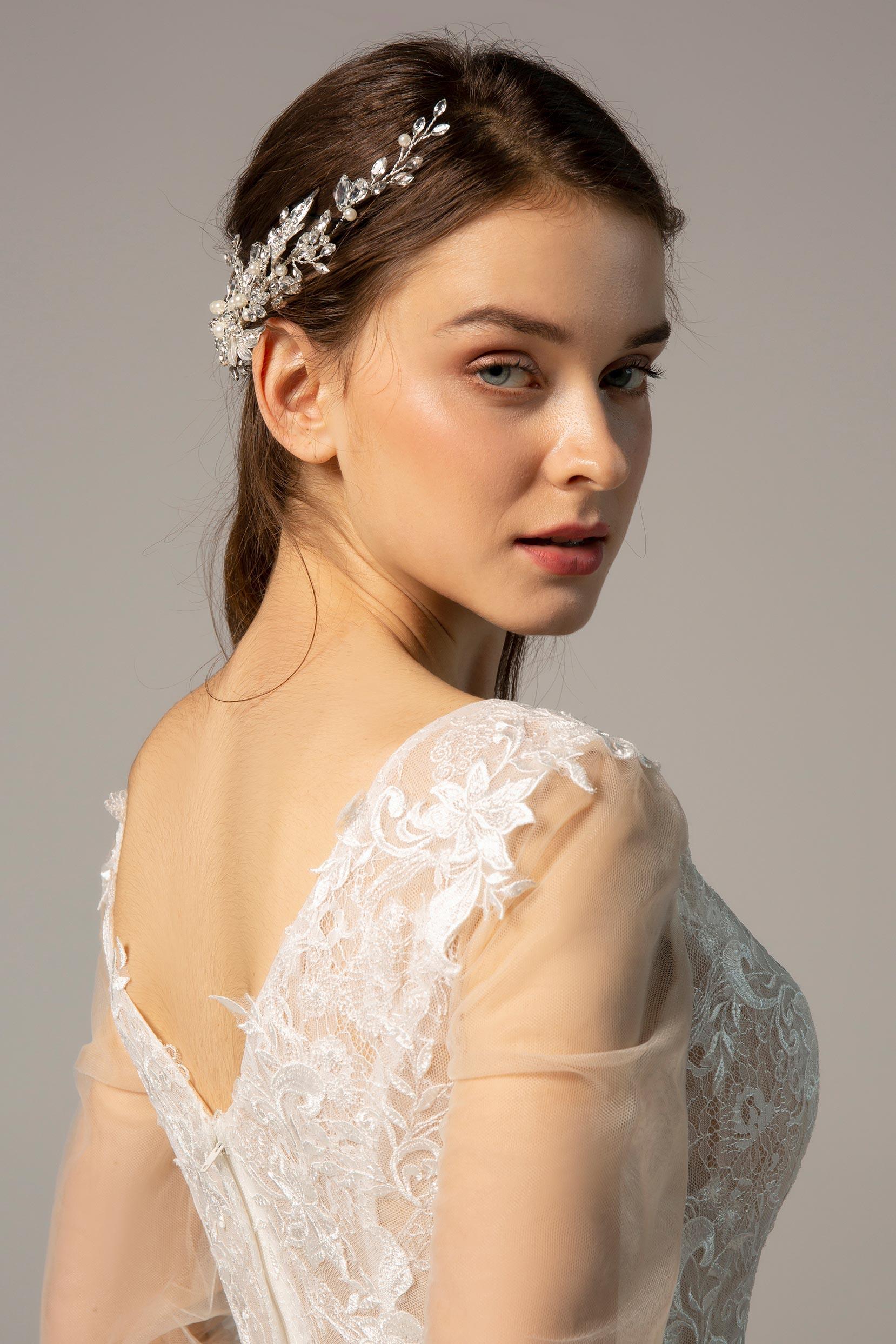 Alloy Headpieces with Imitation Pearl and Rhinestone CH0272 - COCOMELODY