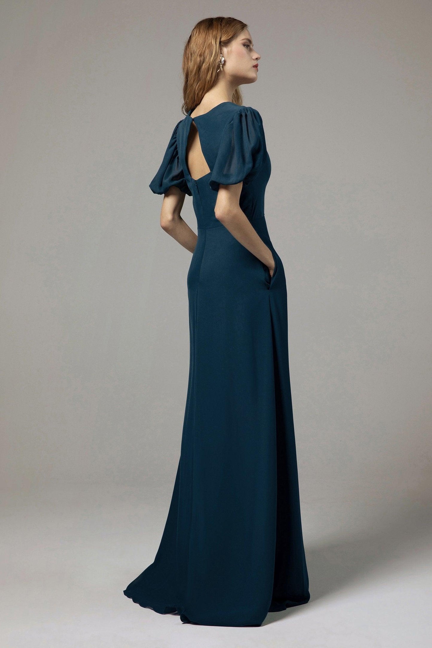 A-Line Floor Length Chiffon Bridesmaid Dress Formal Dresses CB0415 - COCOMELODY