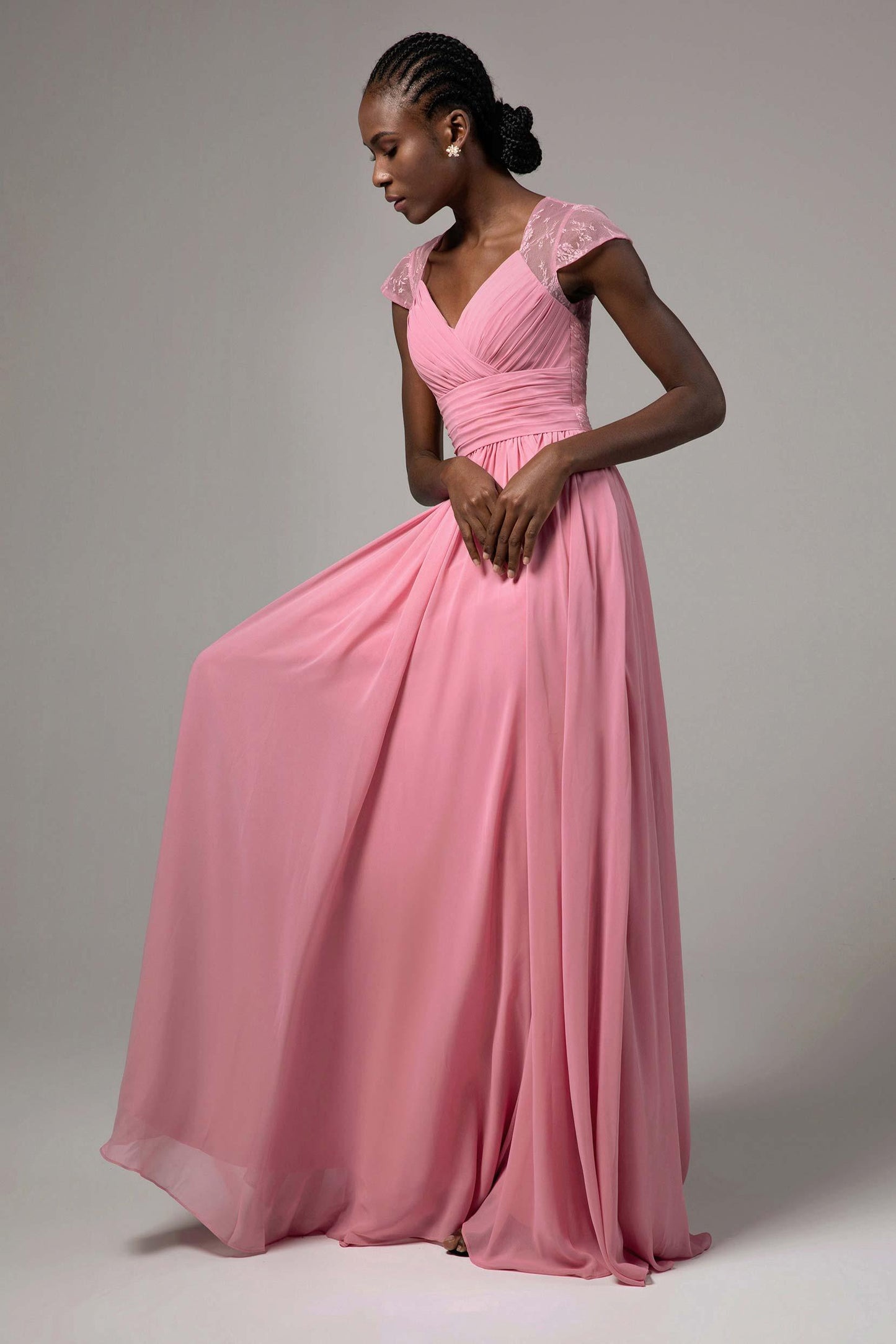 A-Line Floor Length Chiffon Bridesmaid Dress CB0390 - COCOMELODY