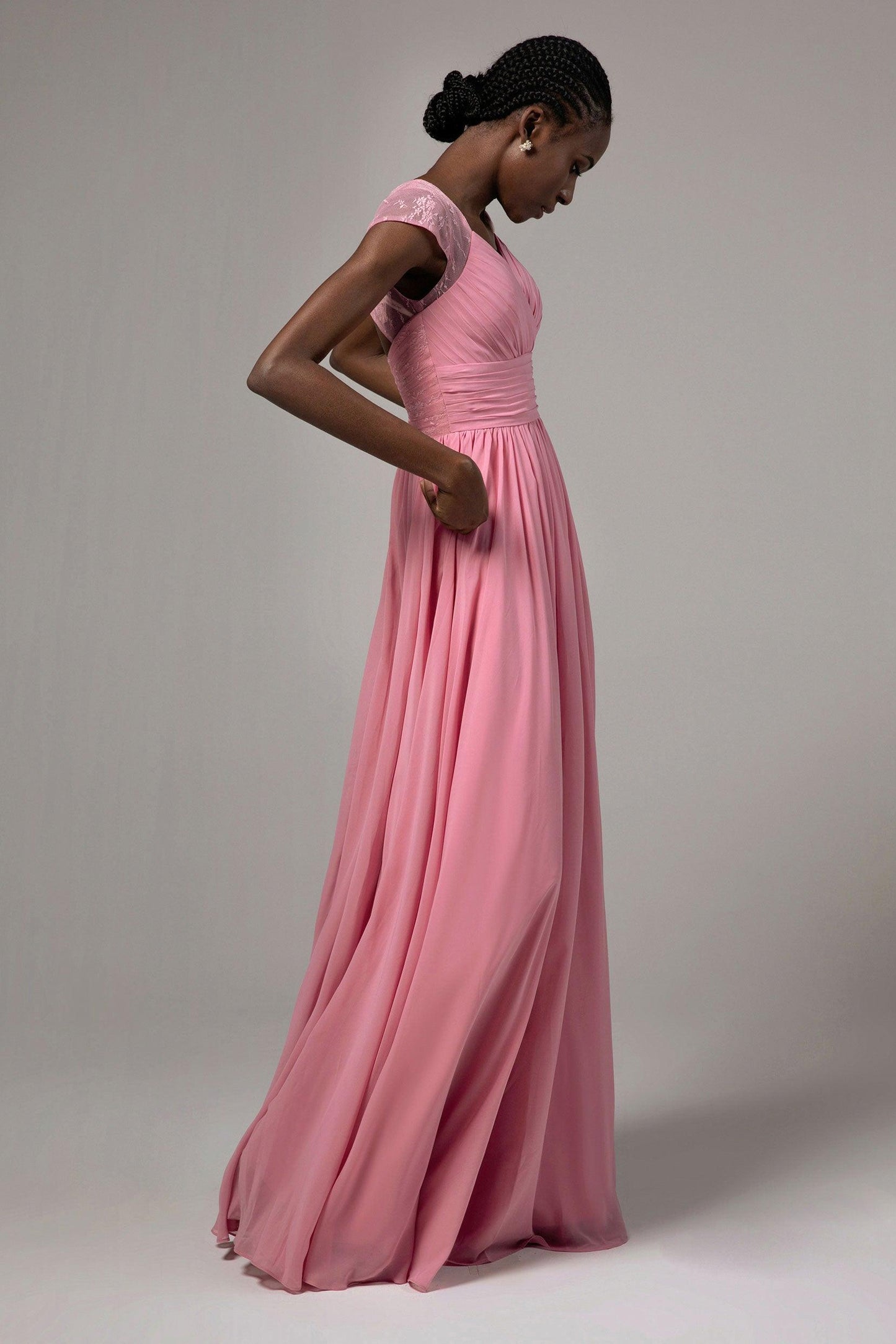 A-Line Floor Length Chiffon Bridesmaid Dress CB0390 - COCOMELODY
