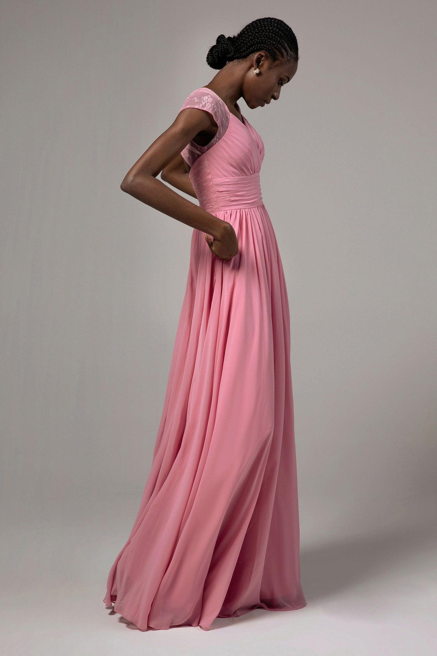 A-Line Floor Length Chiffon Bridesmaid Dress CB0390