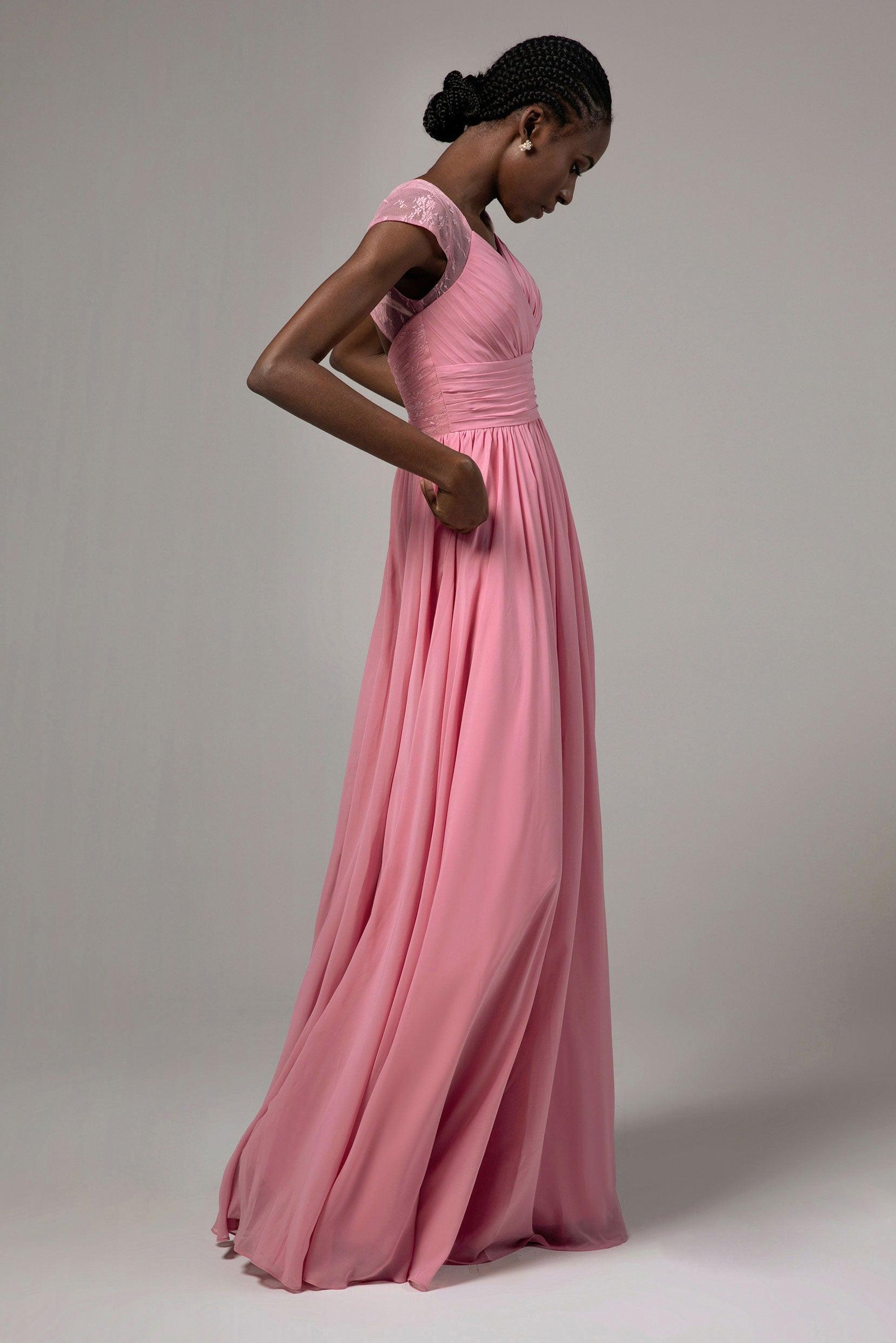 A-Line Floor Length Chiffon Bridesmaid Dress CB0390 - COCOMELODY