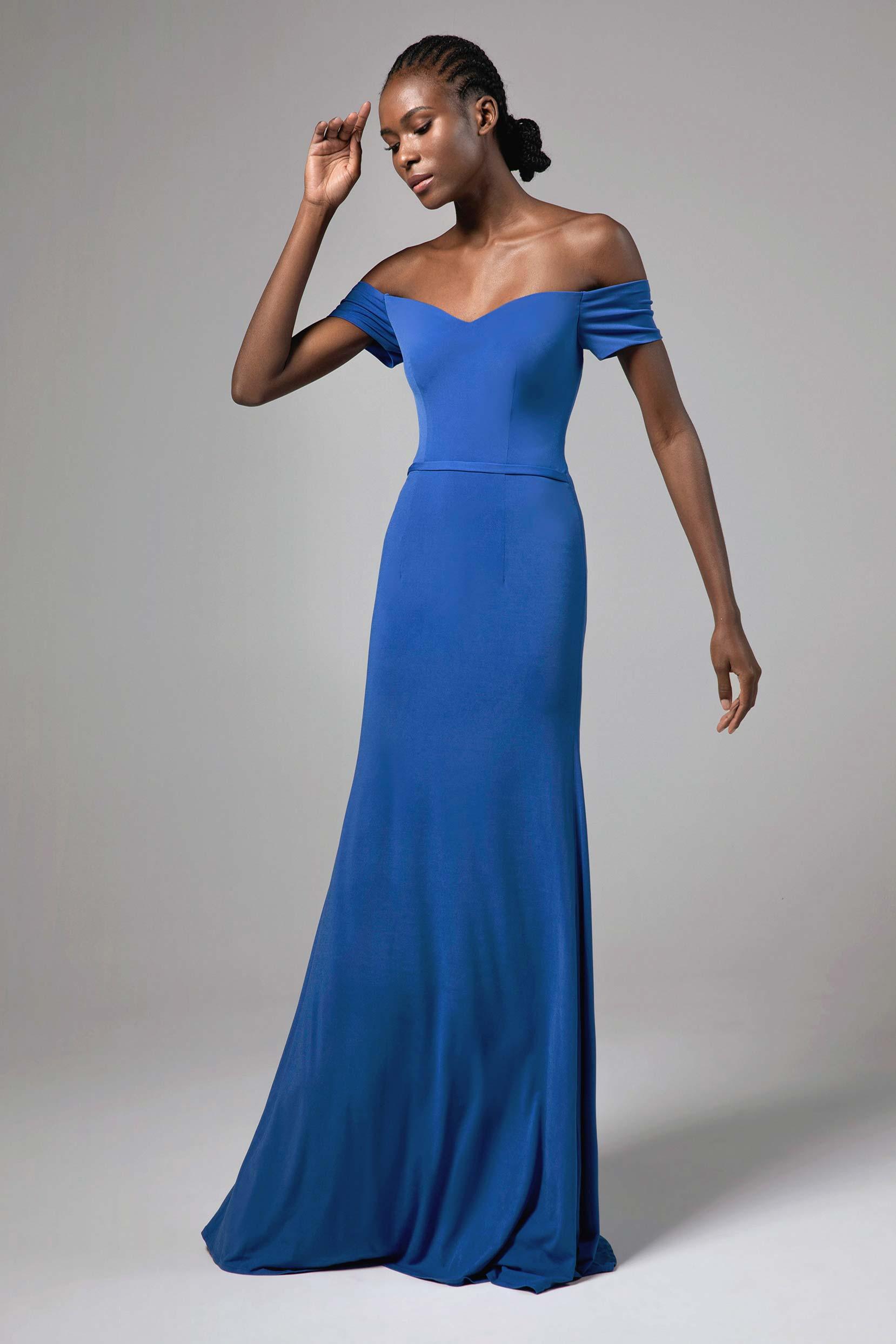 Sheath Floor Length Knitted Fabric Bridesmaid Dress Formal Dresses CB0426 - COCOMELODY