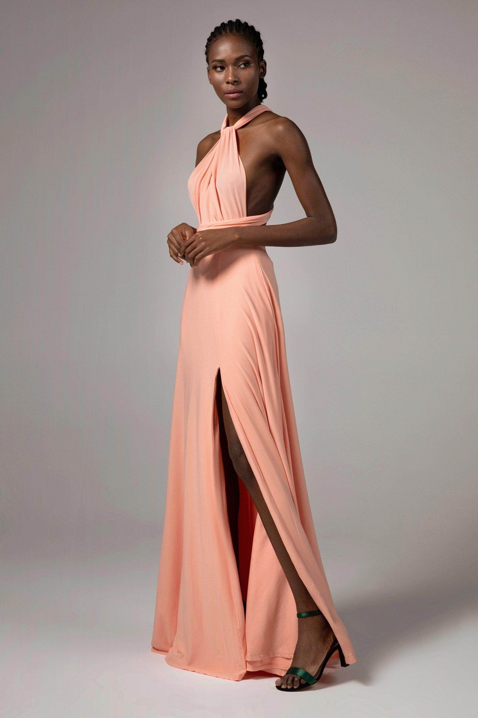 A-Line Floor Length Knitted Fabric Bridesmaid Dress Formal Dresses CB0420 - COCOMELODY