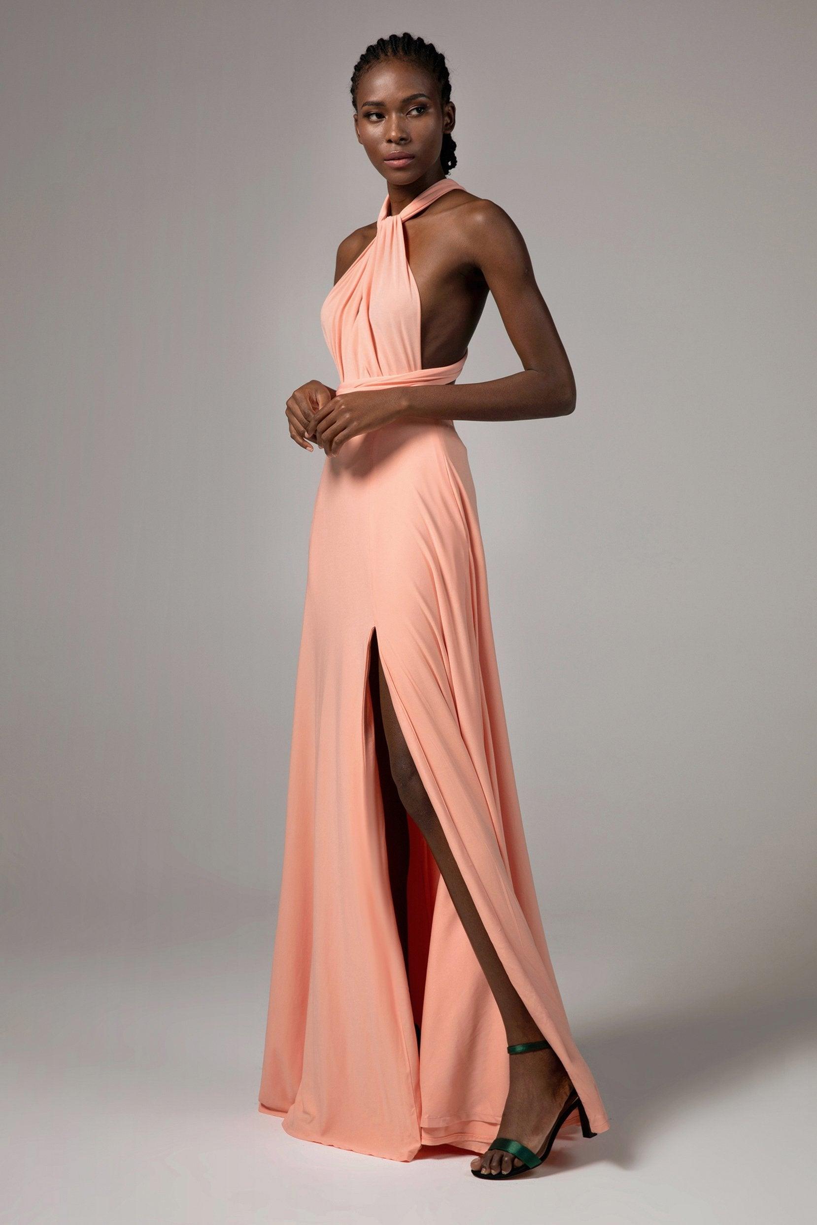 A-Line Floor Length Knitted Fabric Bridesmaid Dress Formal Dresses CB0420 - COCOMELODY