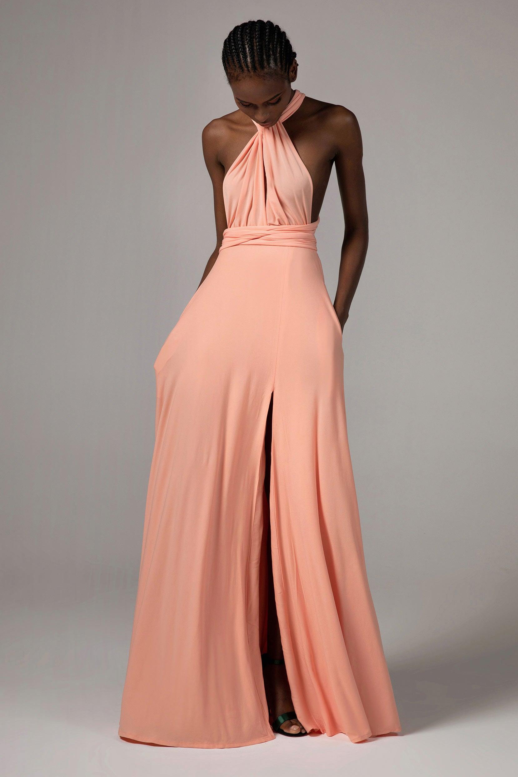 A-Line Floor Length Knitted Fabric Bridesmaid Dress Formal Dresses CB0420 - COCOMELODY