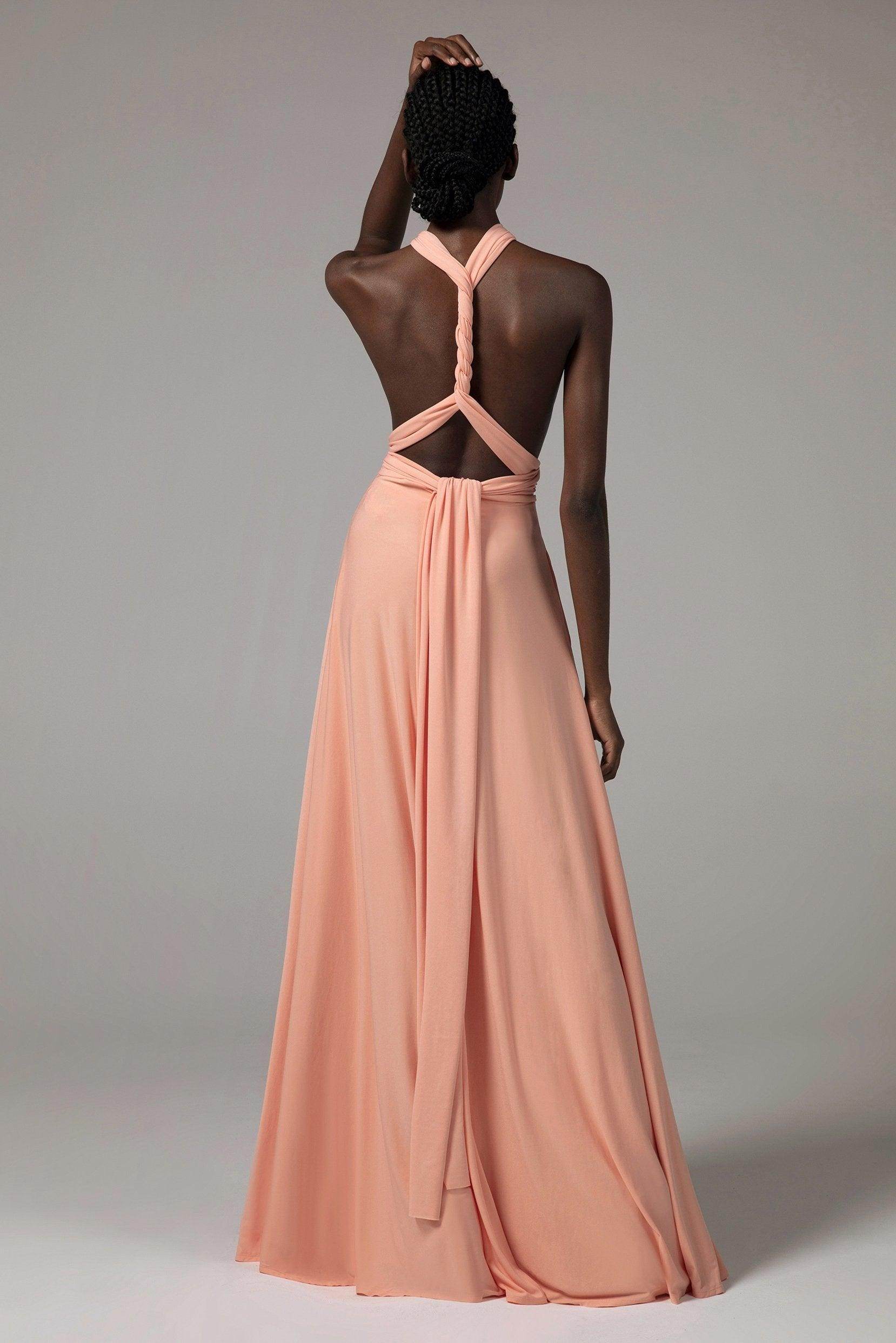 A-Line Floor Length Knitted Fabric Bridesmaid Dress Formal Dresses CB0420 - COCOMELODY