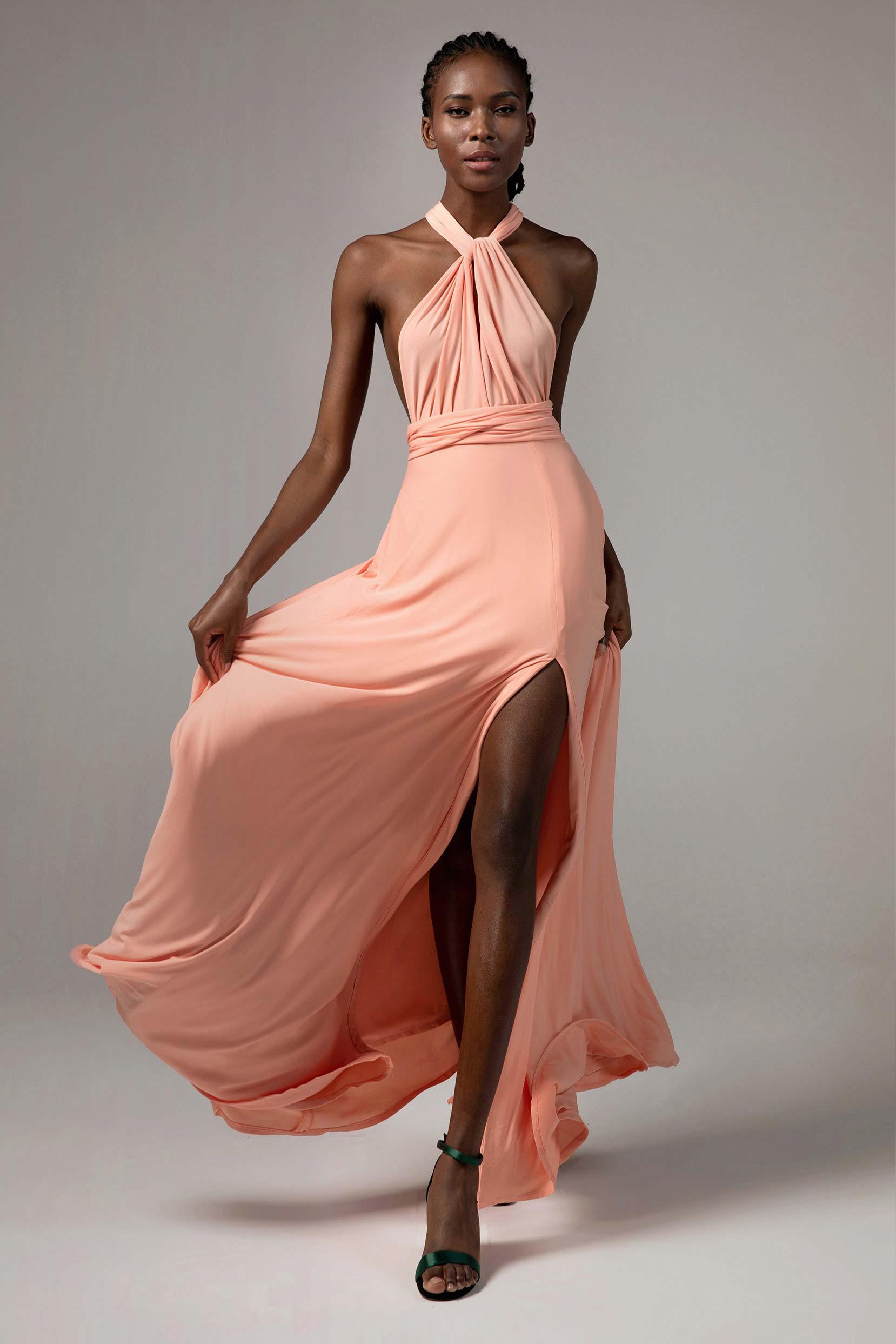 A-Line Floor Length Knitted Fabric Bridesmaid Dress Formal Dresses CB0420 - COCOMELODY