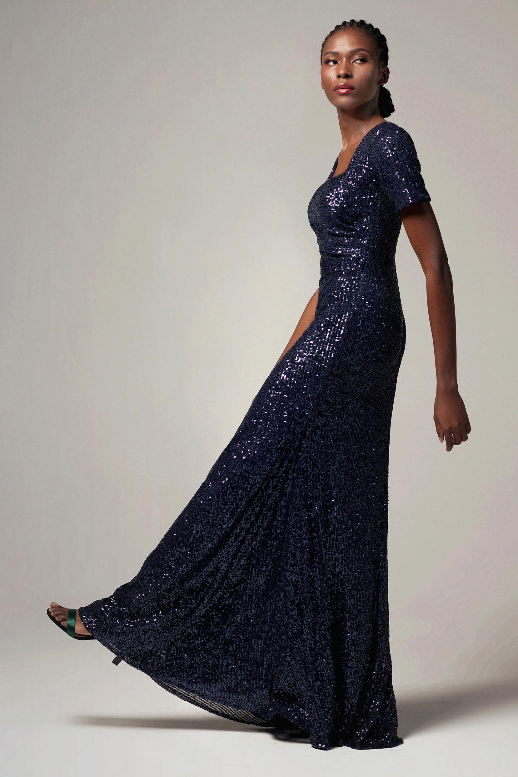 Sheath-Column Floor Length Sequined Dress CB0409 - COCOMELODY