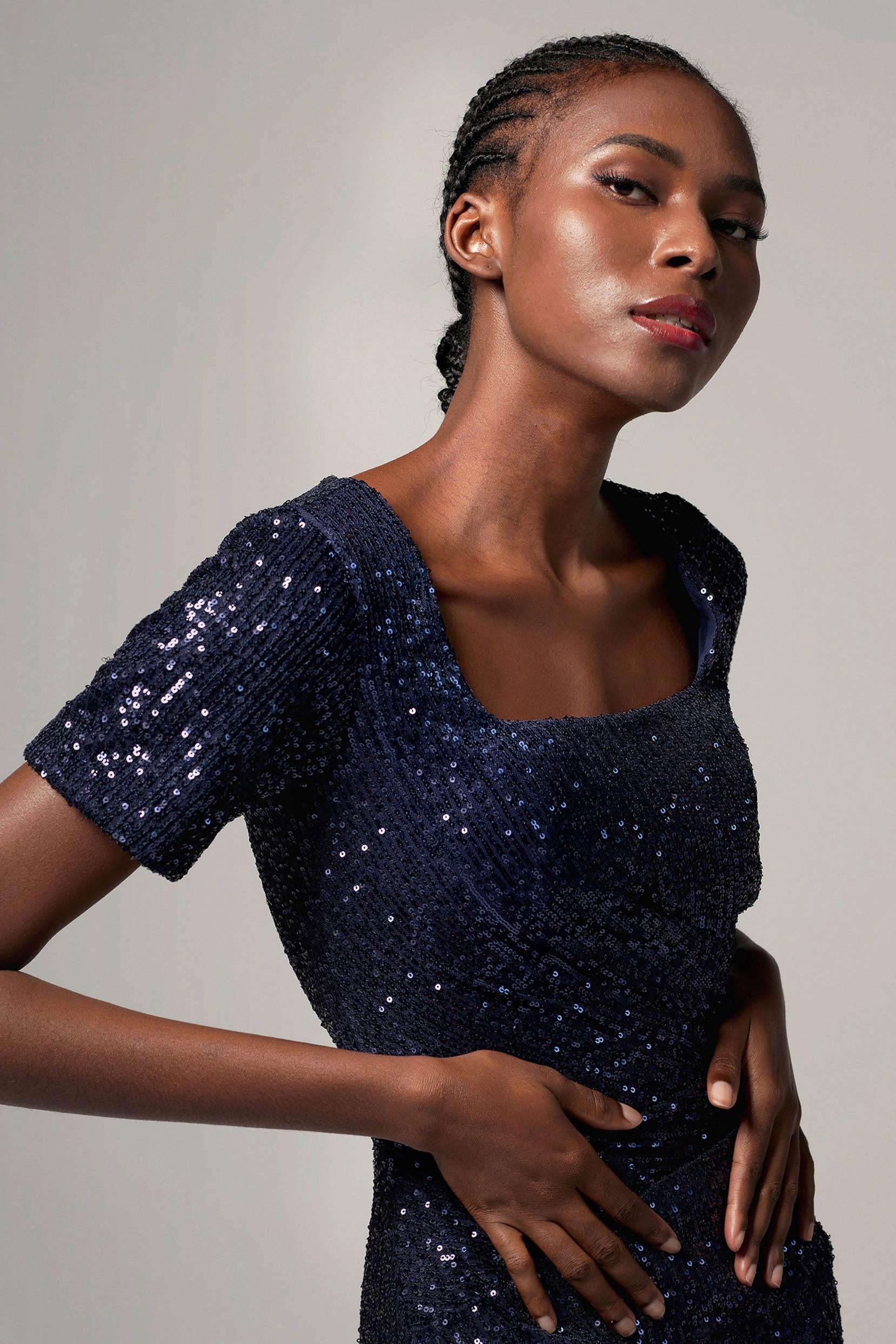 Sheath-Column Floor Length Sequined Dress CB0409 - COCOMELODY