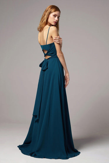 A-Line Floor Length Chiffon Bridesmaid Dress CB0414 - COCOMELODY
