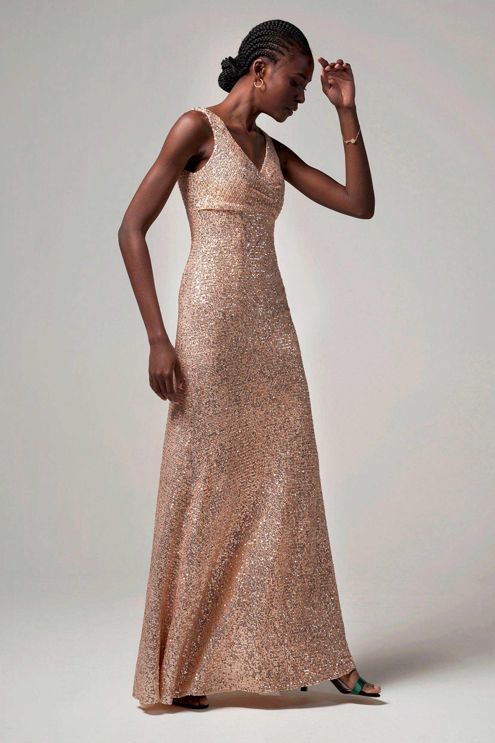 Sheath-Column Floor Length Sequined Dress CB0404 - COCOMELODY