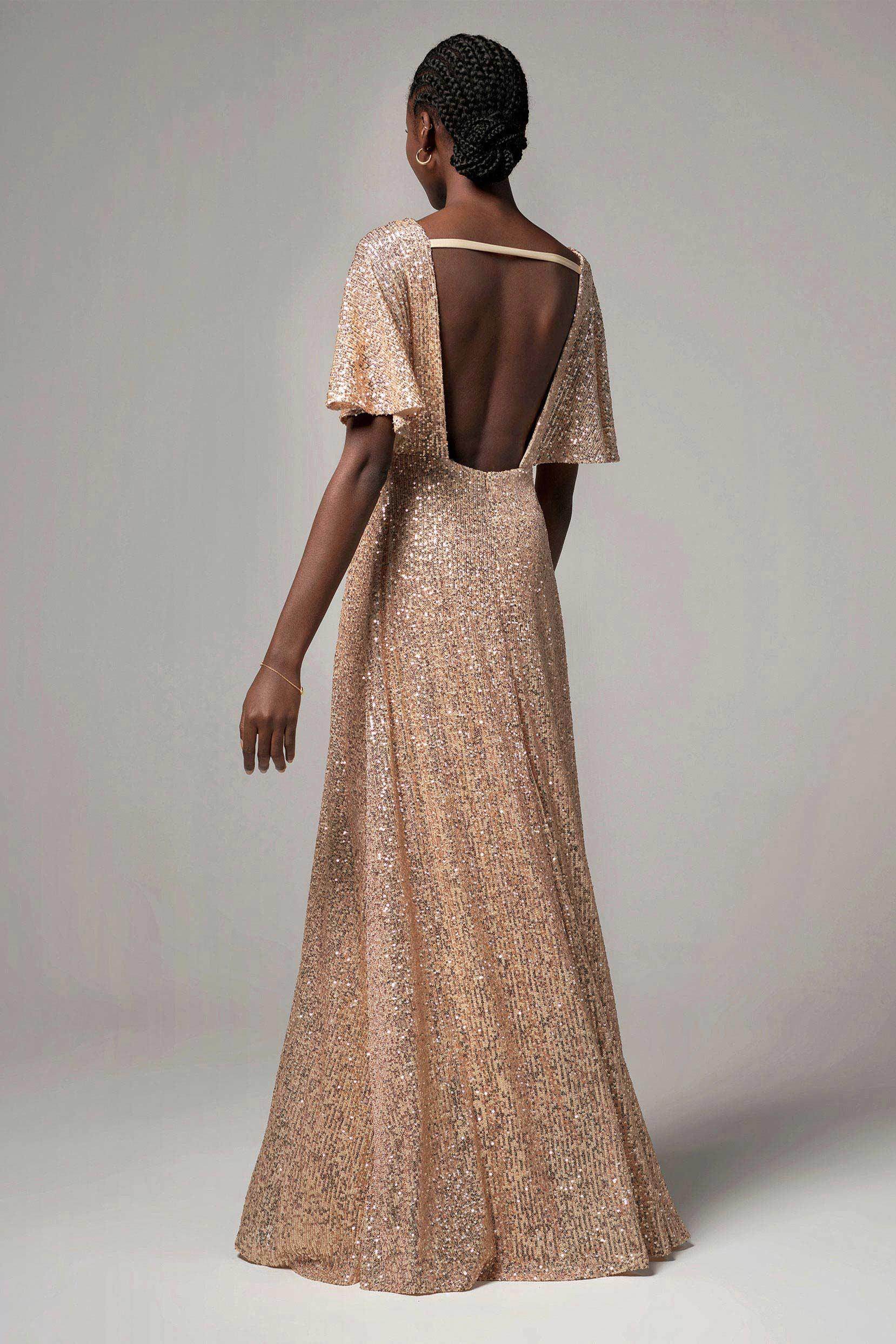 Sheath-Column Floor Length Sequined Dress CB0399 - COCOMELODY