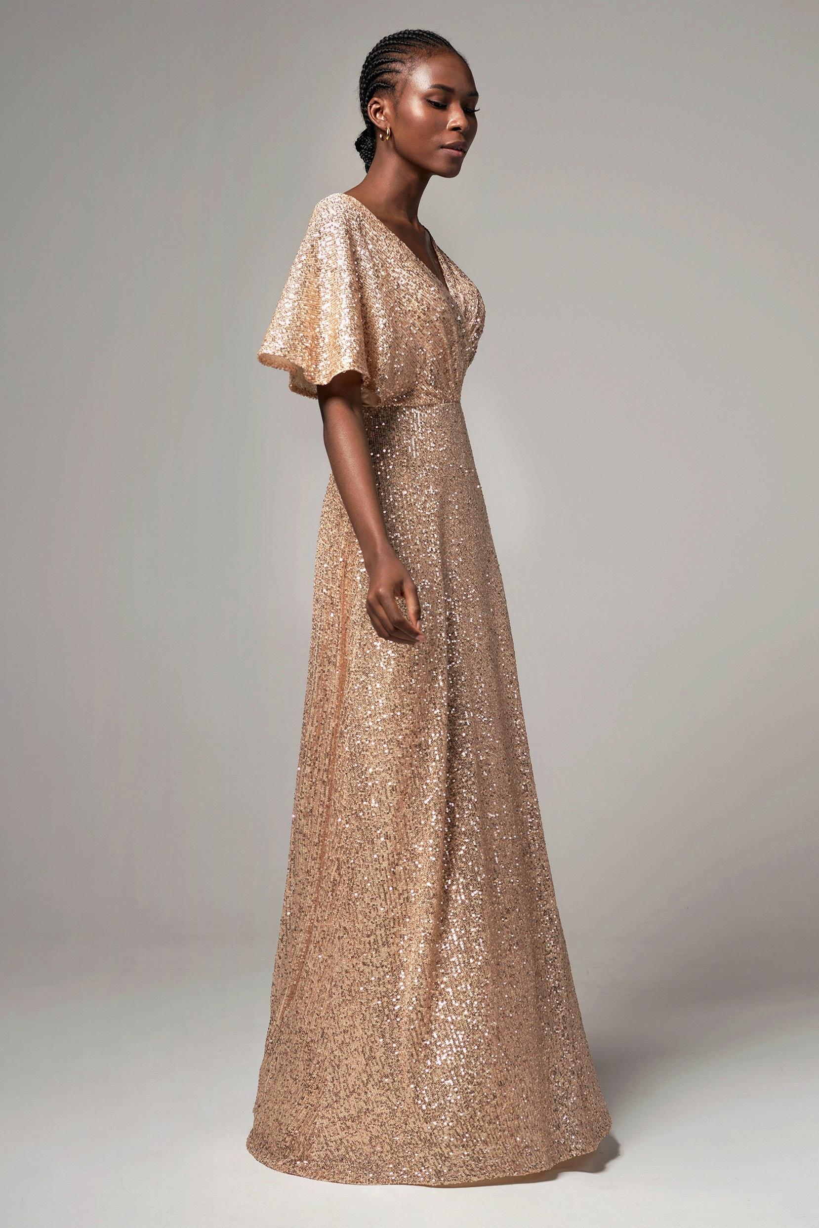 Sheath-Column Floor Length Sequined Dress CB0399 - COCOMELODY