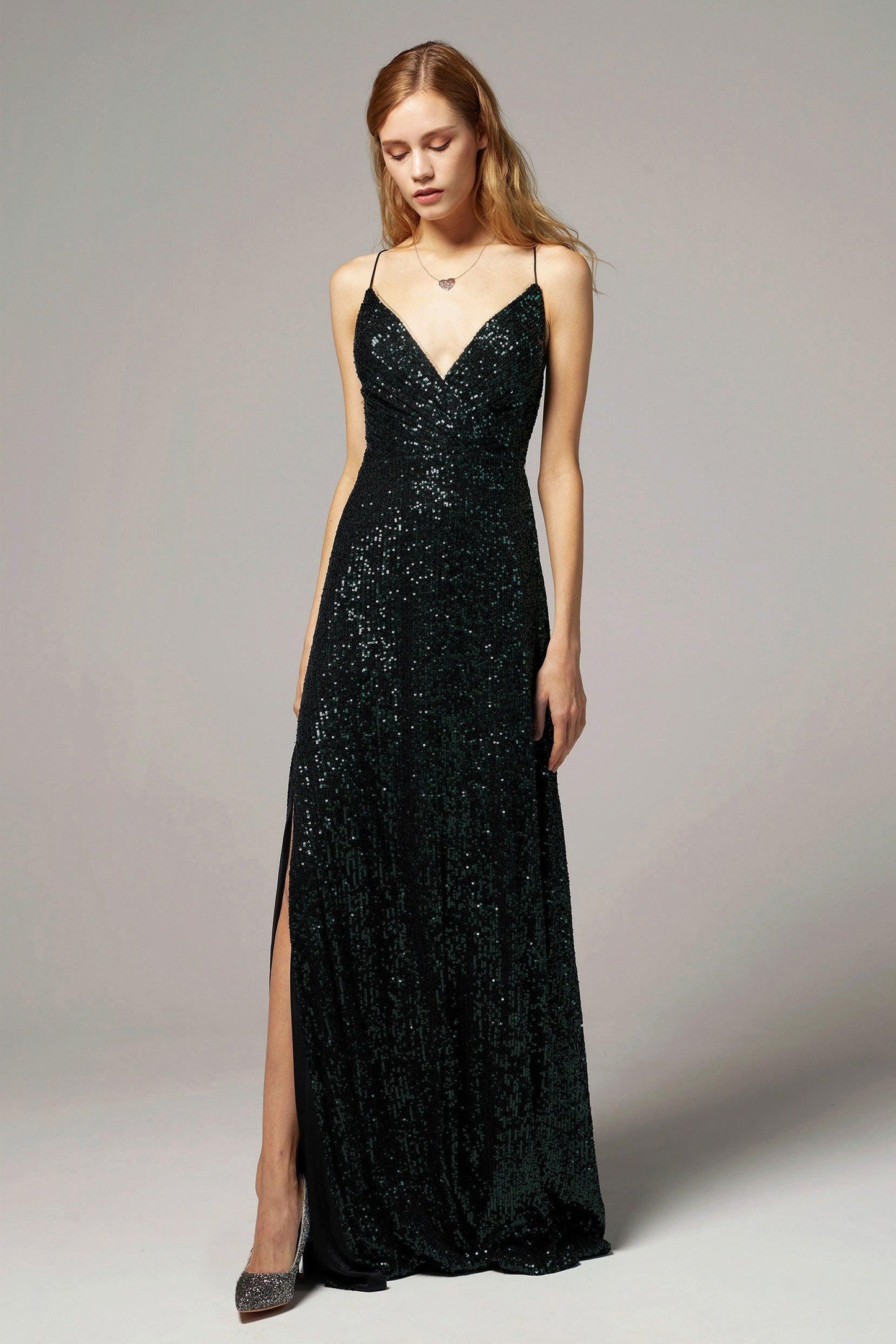 Sheath-Column Floor Length Sequined Dress CS0264