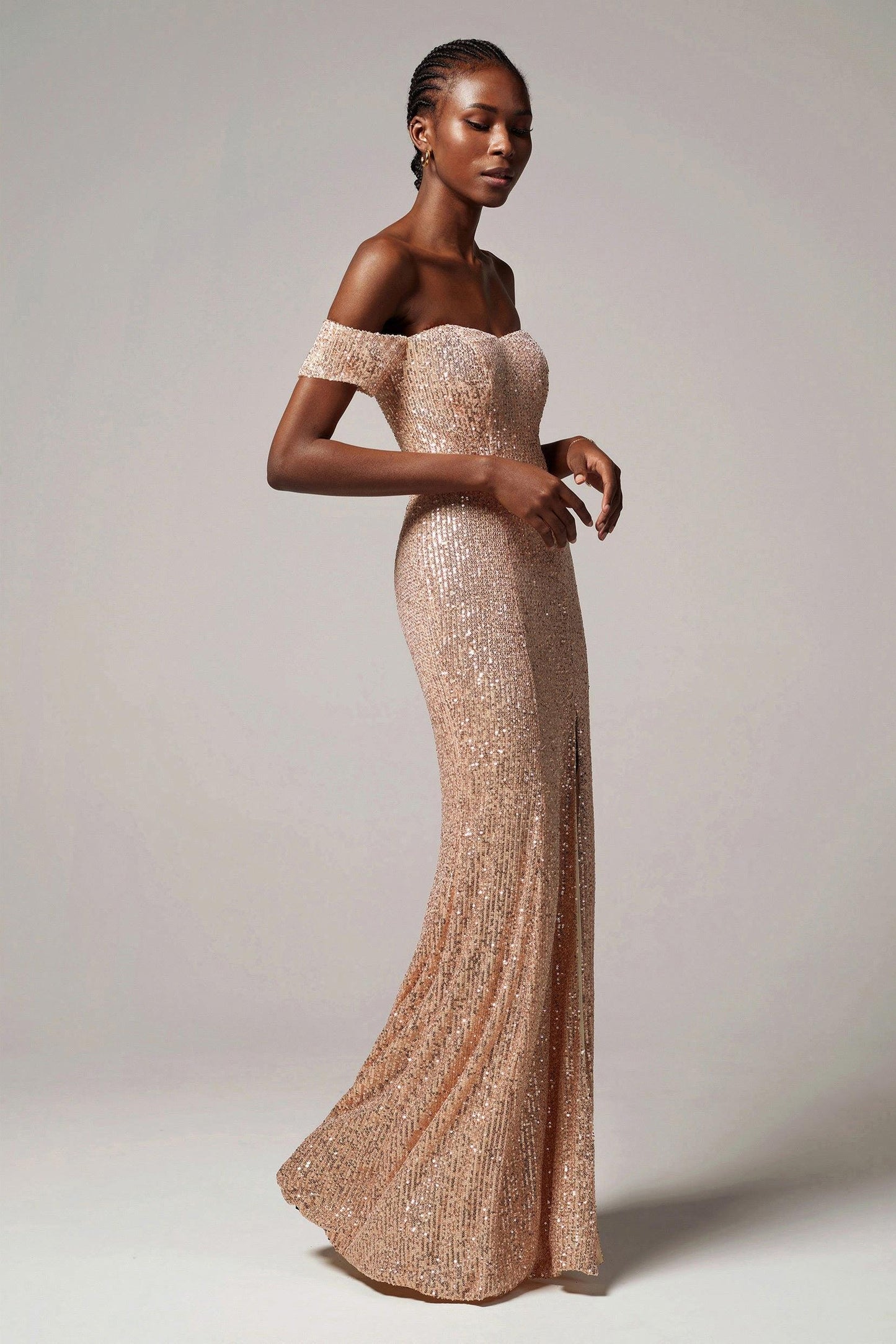 Sheath-Column Floor Length Sequined Dress CS0265 - COCOMELODY