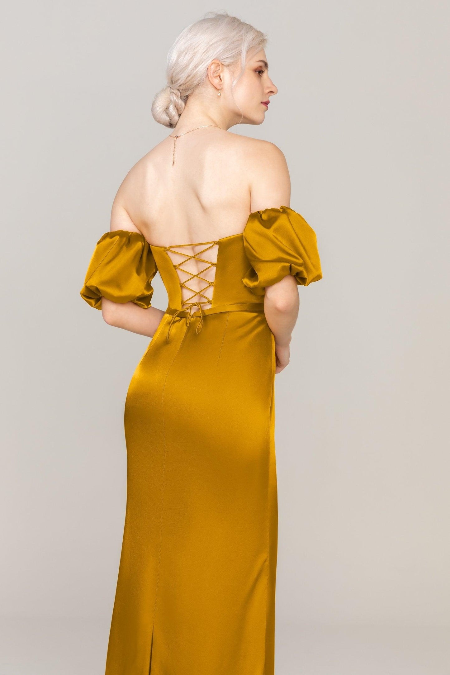 Sheath Ankle Length Luxe Satin Dress CS0306 - COCOMELODY