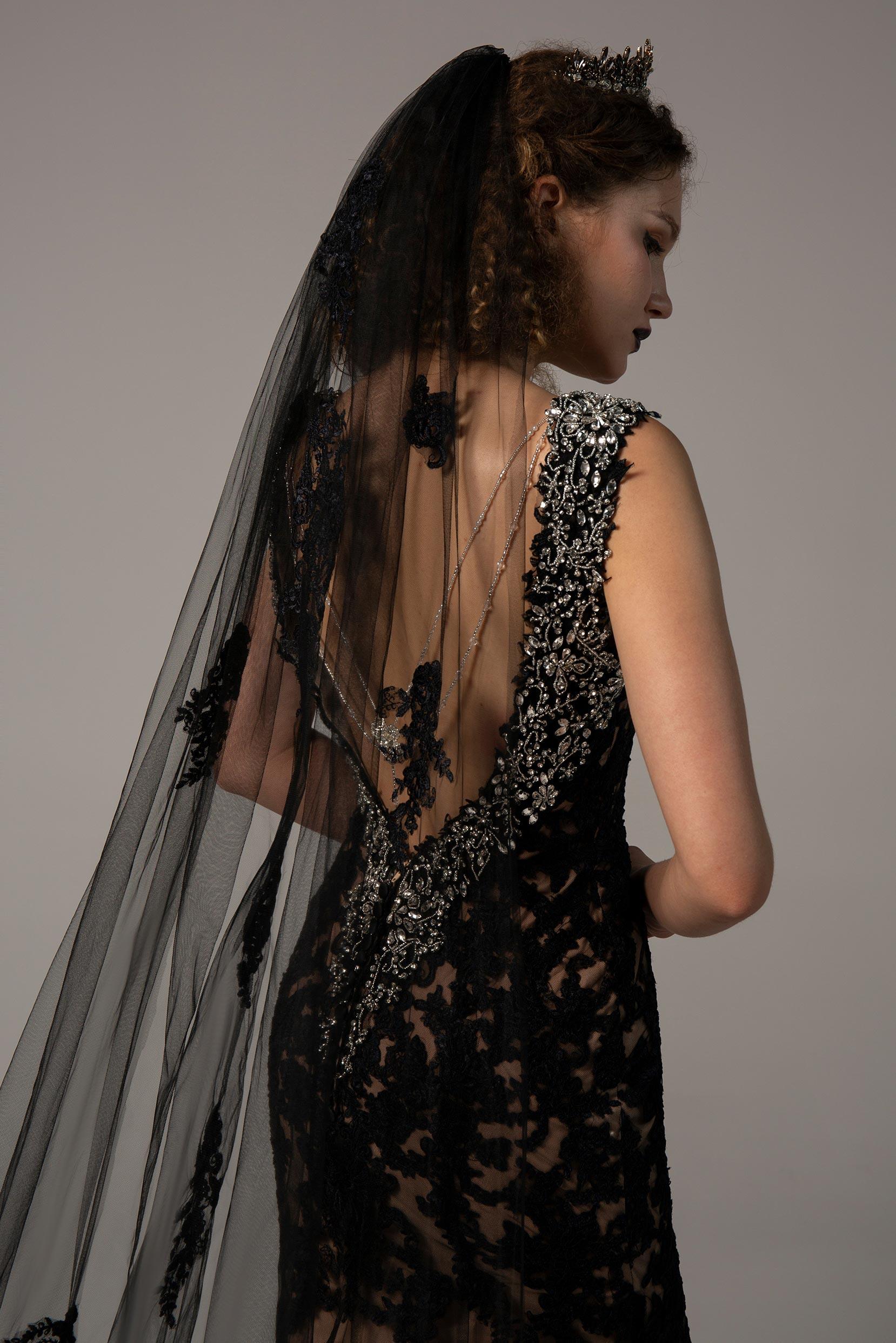 One-tier Lace Edge Tulle Cathedral Veils Appliques CV0232 - COCOMELODY