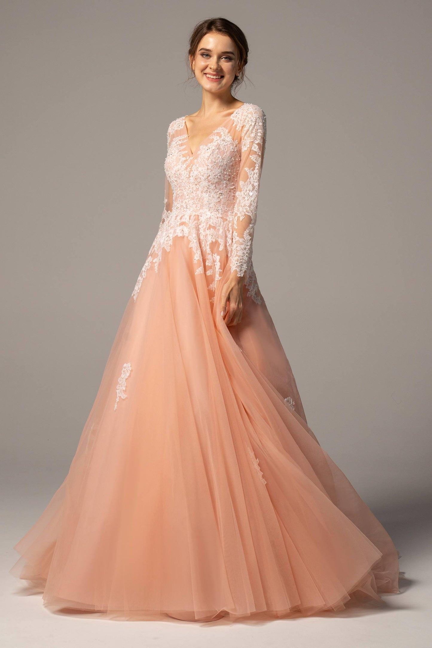 A-Line Court Train Tulle Wedding Dress CW2337 - COCOMELODY