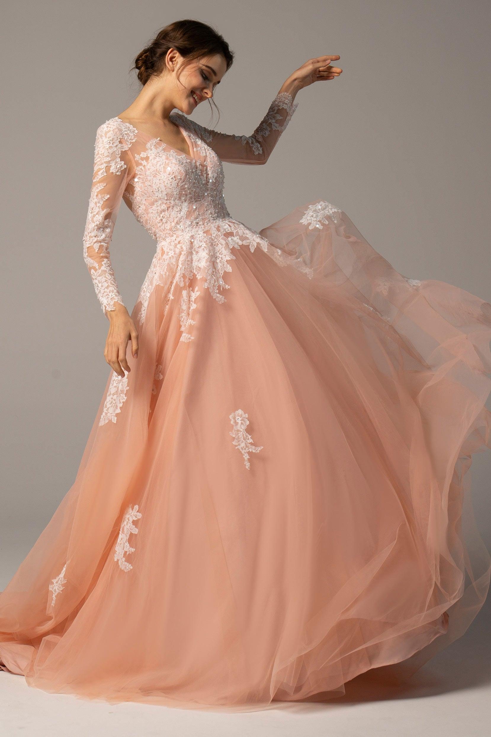 A-Line Court Train Tulle Wedding Dress CW2337 - COCOMELODY