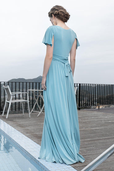 A-Line Floor Length Knitted Fabric Bridesmaid Dress Formal Dresses CB0422 - COCOMELODY