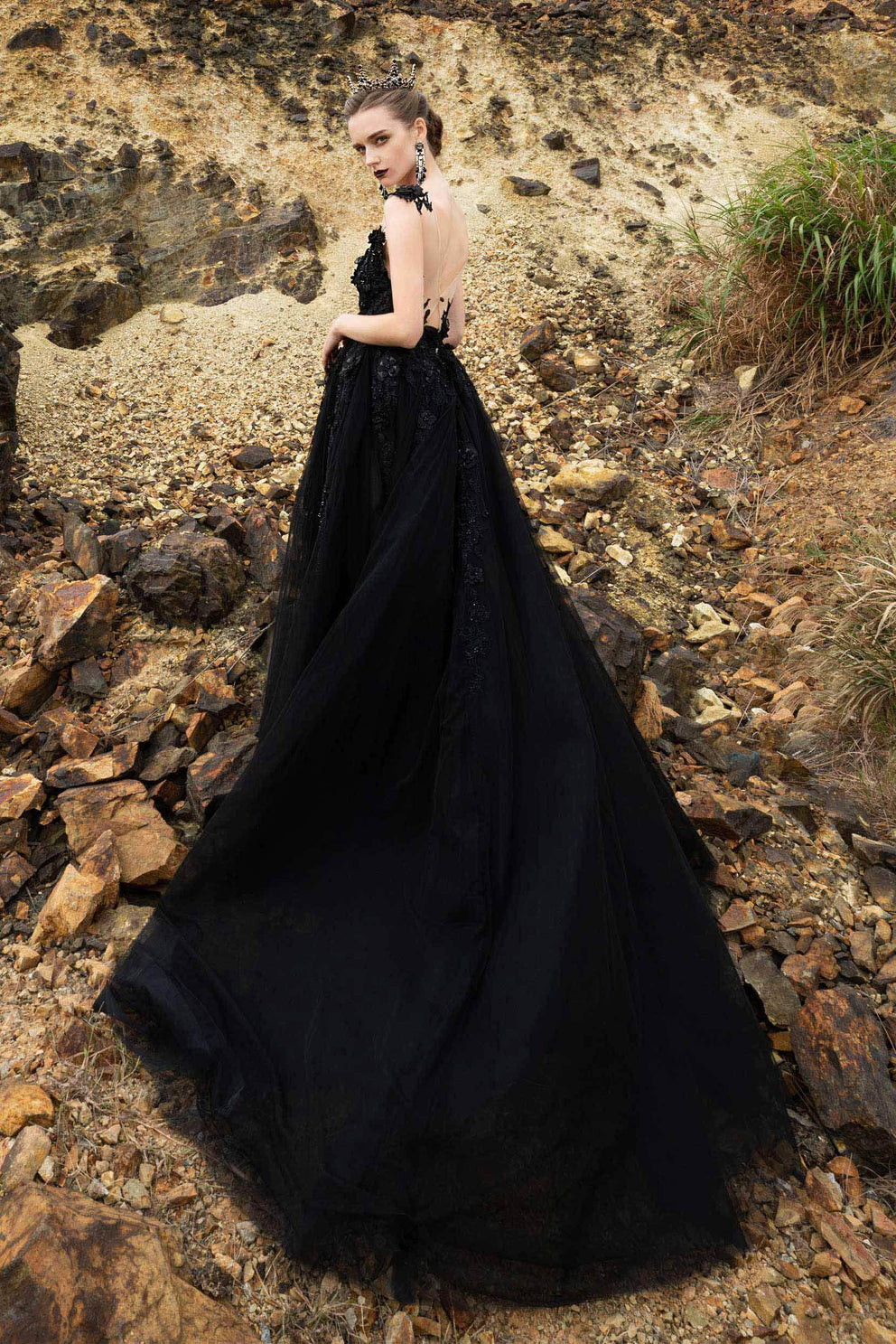 Classic Cowl Back Mermaid Chapel Train Wedding Dress
