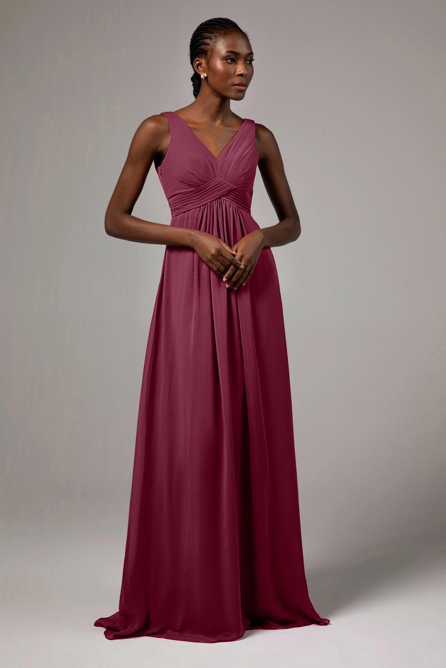 A-Line Floor Length Chiffon Bridesmaid Dress Formal Dresses CB0411