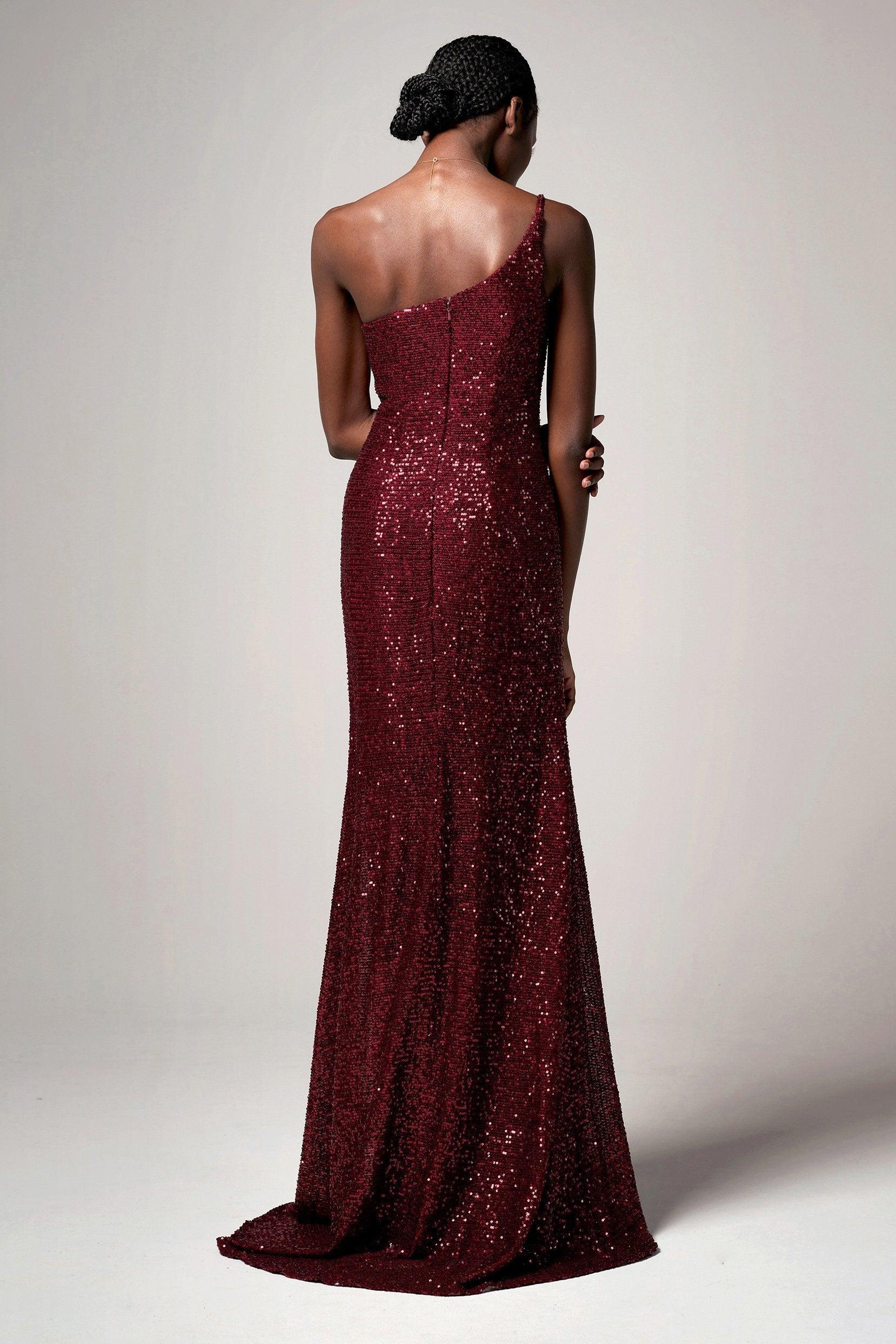 Trumpet-Mermaid Sweep-Brush Train Sequined Dress CB0406 - COCOMELODY