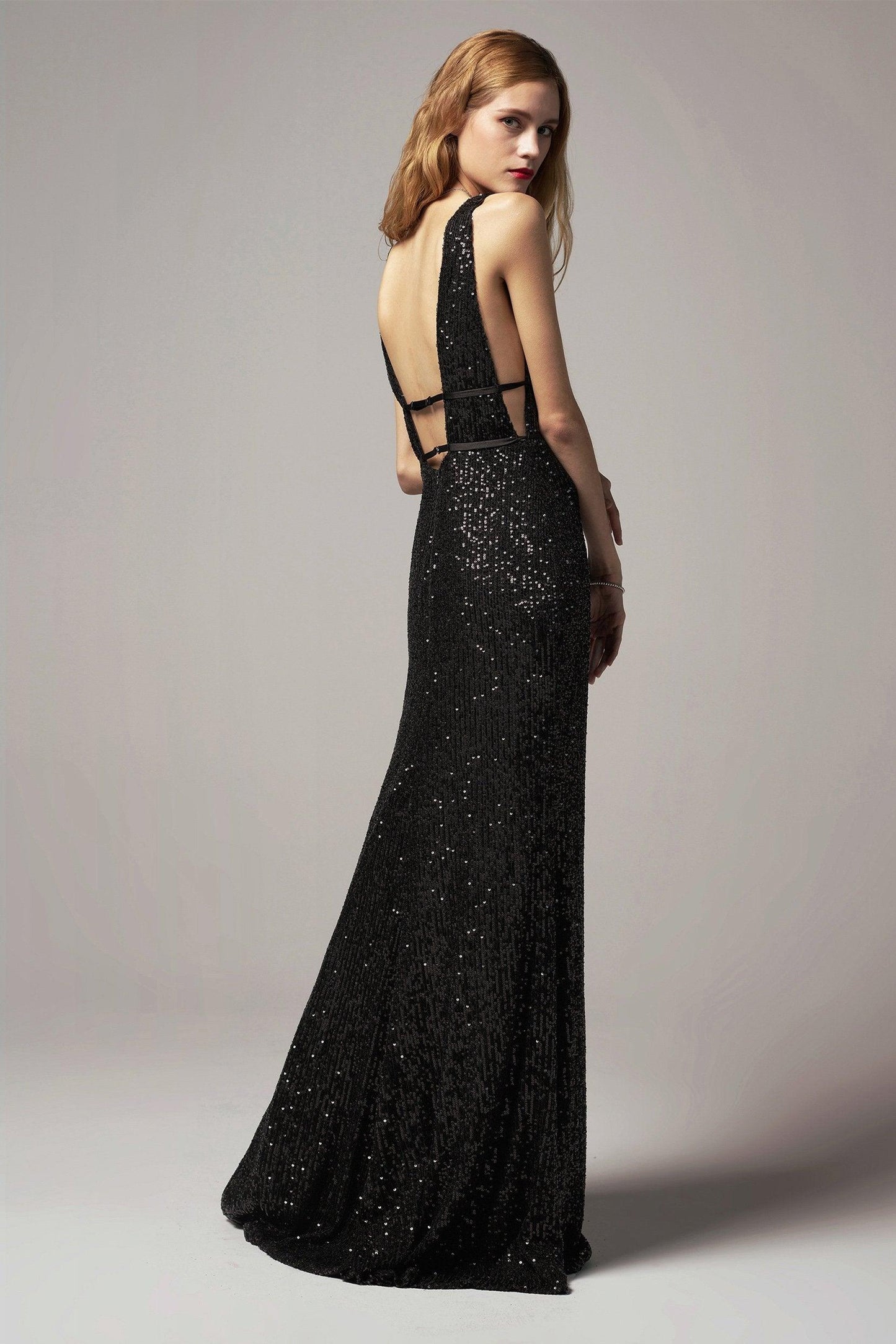 Trumpet-Mermaid Floor Length Sequined Dress CS0267