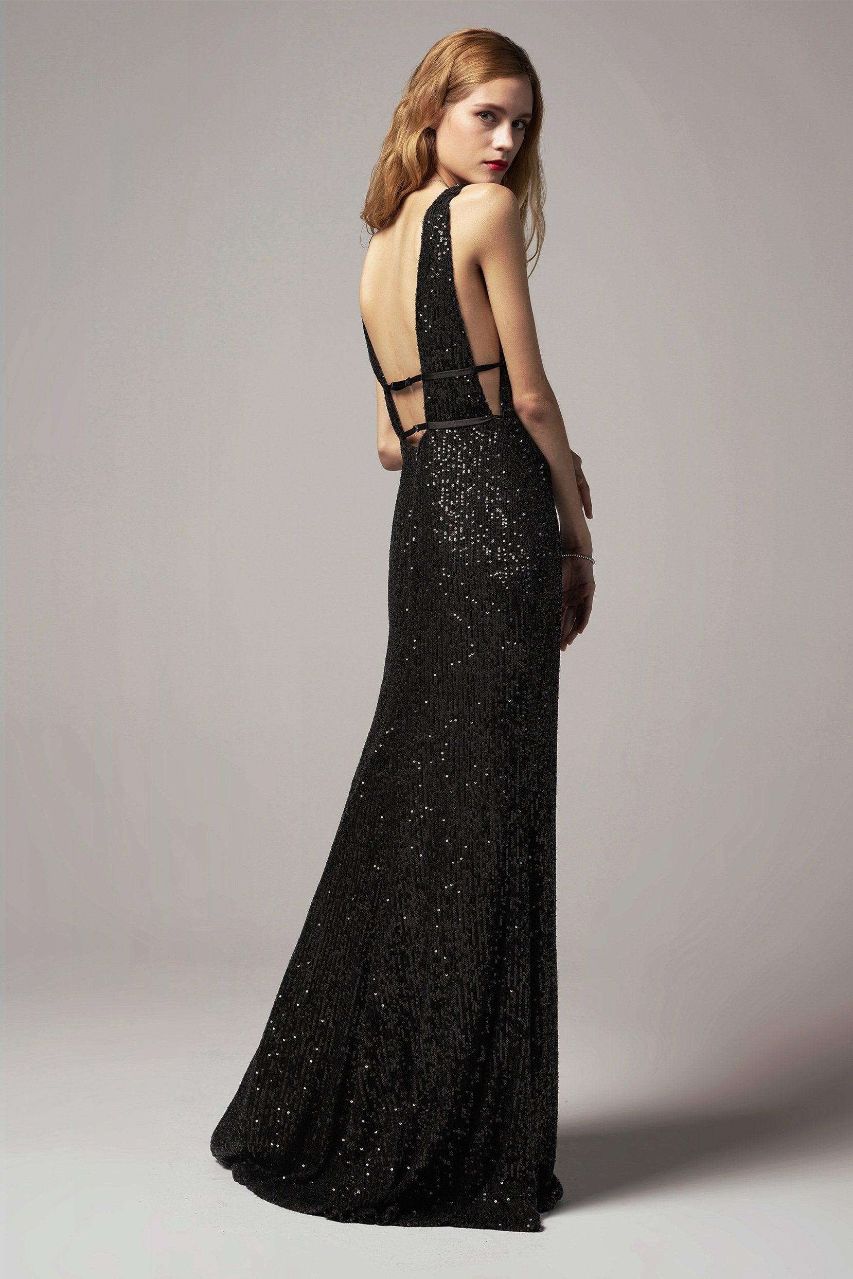 Trumpet-Mermaid Floor Length Sequined Dress CS0267 - COCOMELODY