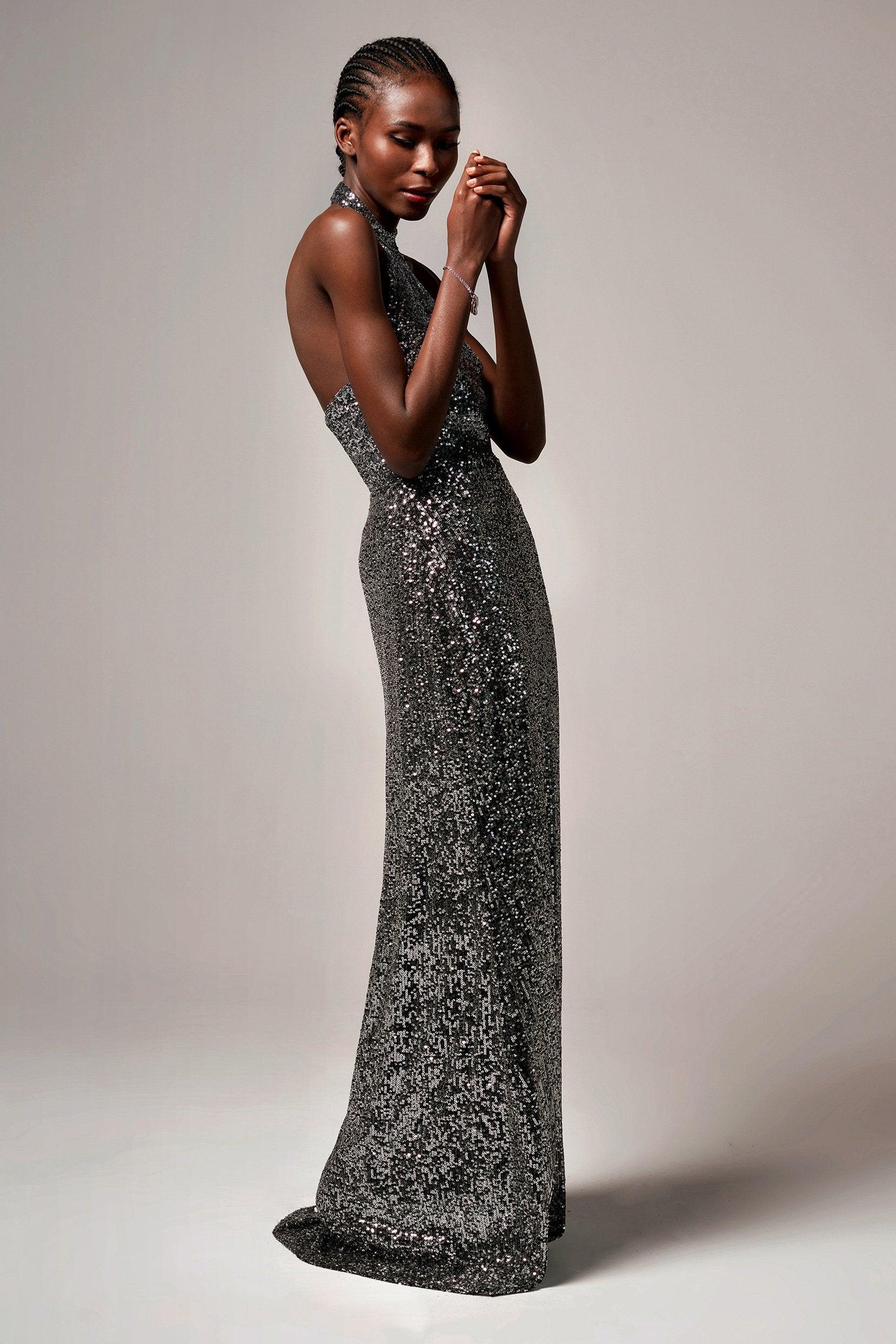 Sheath-Column Floor Length Sequined Dress CB0401 - COCOMELODY