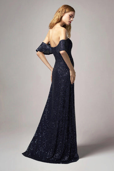 Sheath-Column Floor Length Sequined Dress CB0405