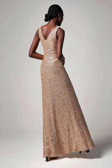 Sheath-Column Floor Length Sequined Dress CB0404 - COCOMELODY