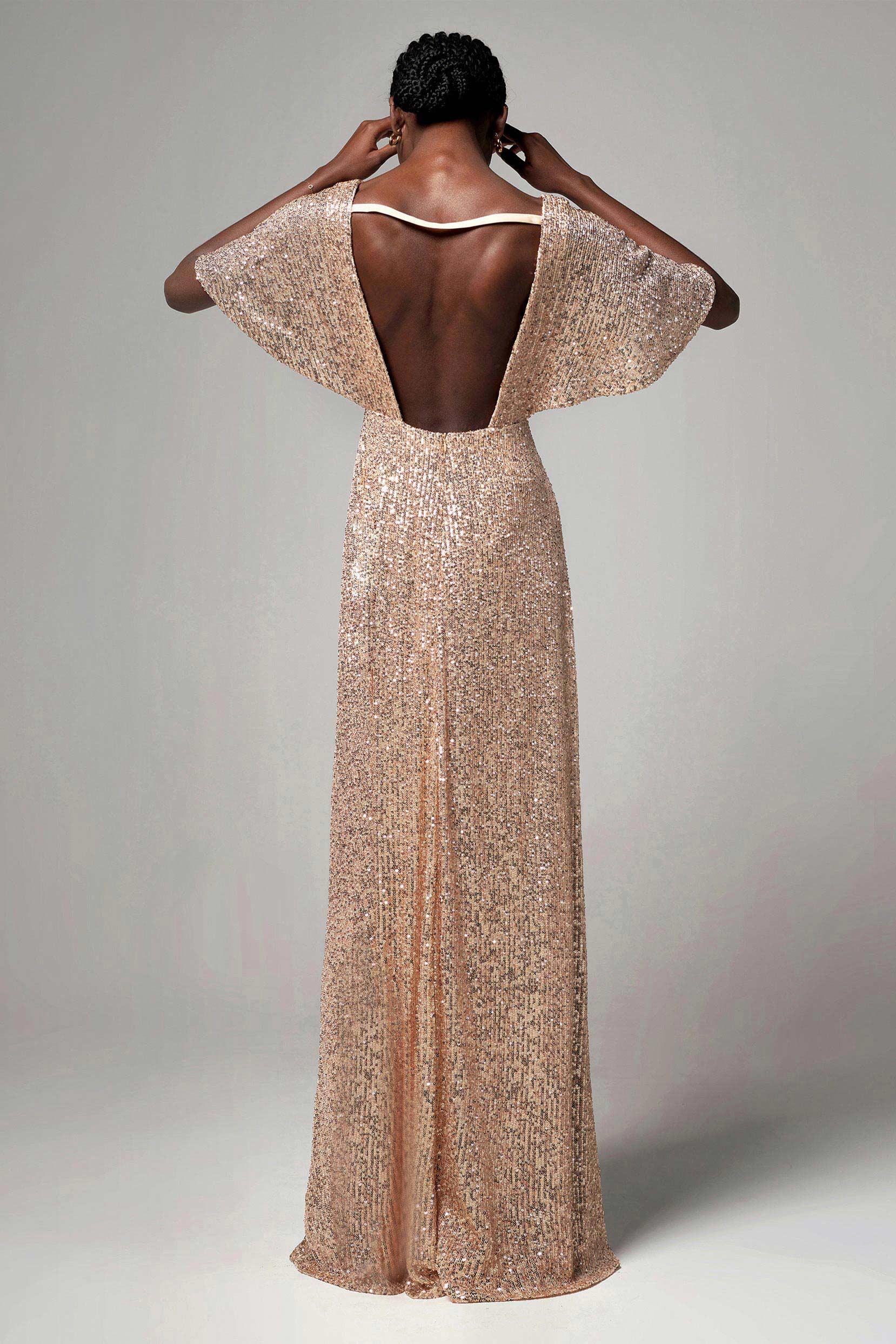 Sheath-Column Floor Length Sequined Dress CB0399 - COCOMELODY