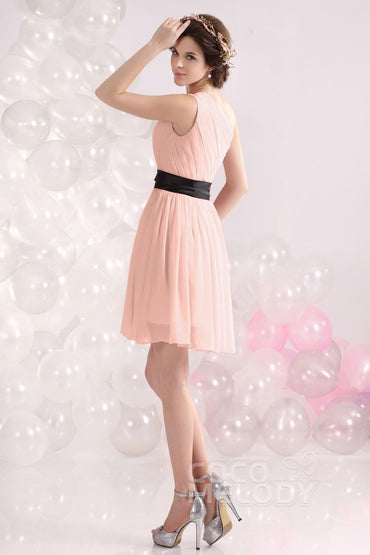 A-Line Short-Mini Chiffon Bridesmaids Dress COZB1301C - COCOMELODY