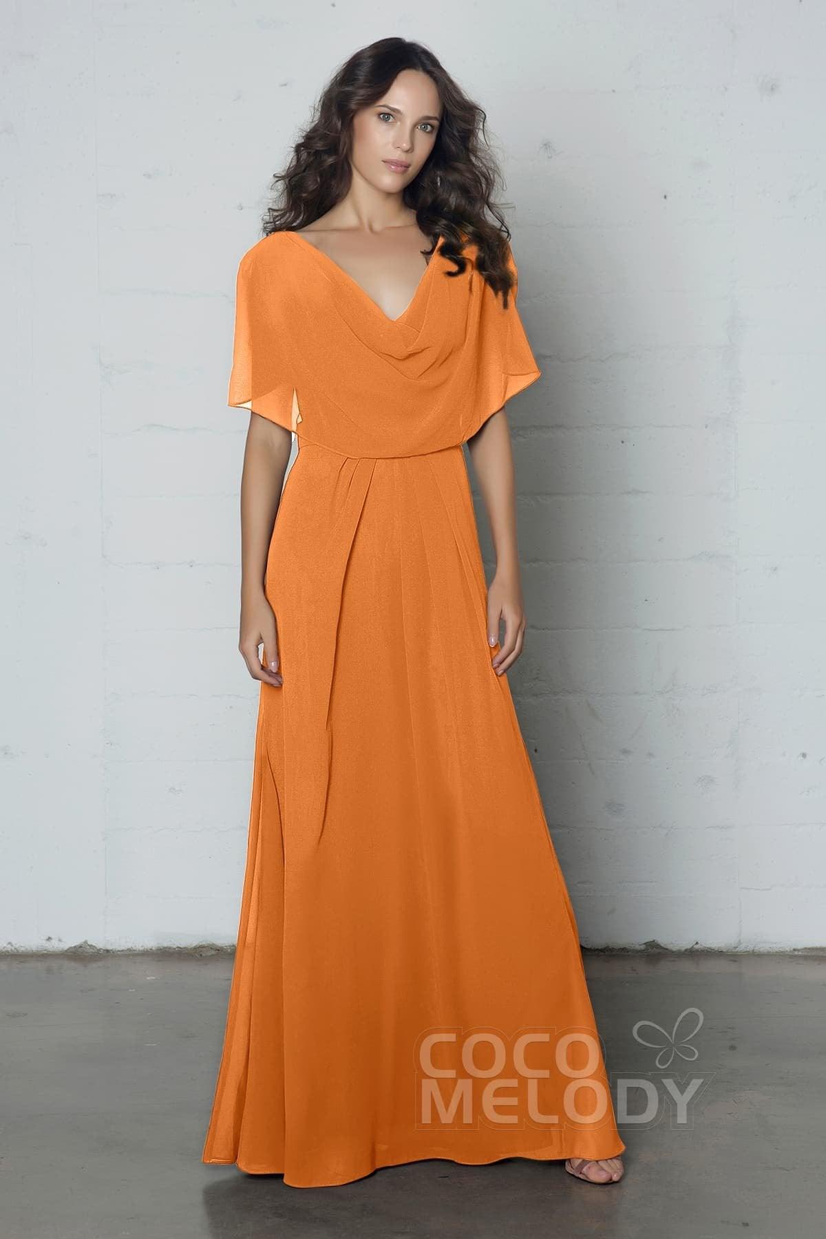 Sheath-Column Floor Length Chiffon Dress PR17014 - COCOMELODY