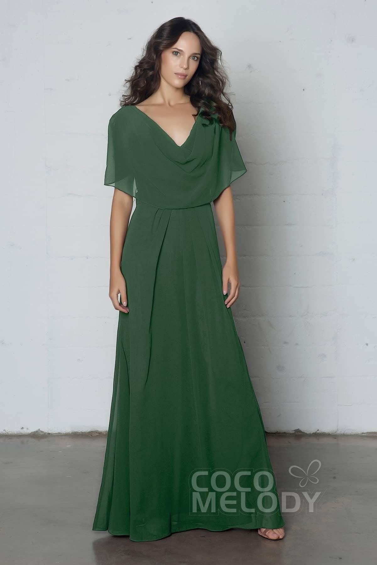 Sheath-Column Floor Length Chiffon Dress PR17014 - COCOMELODY
