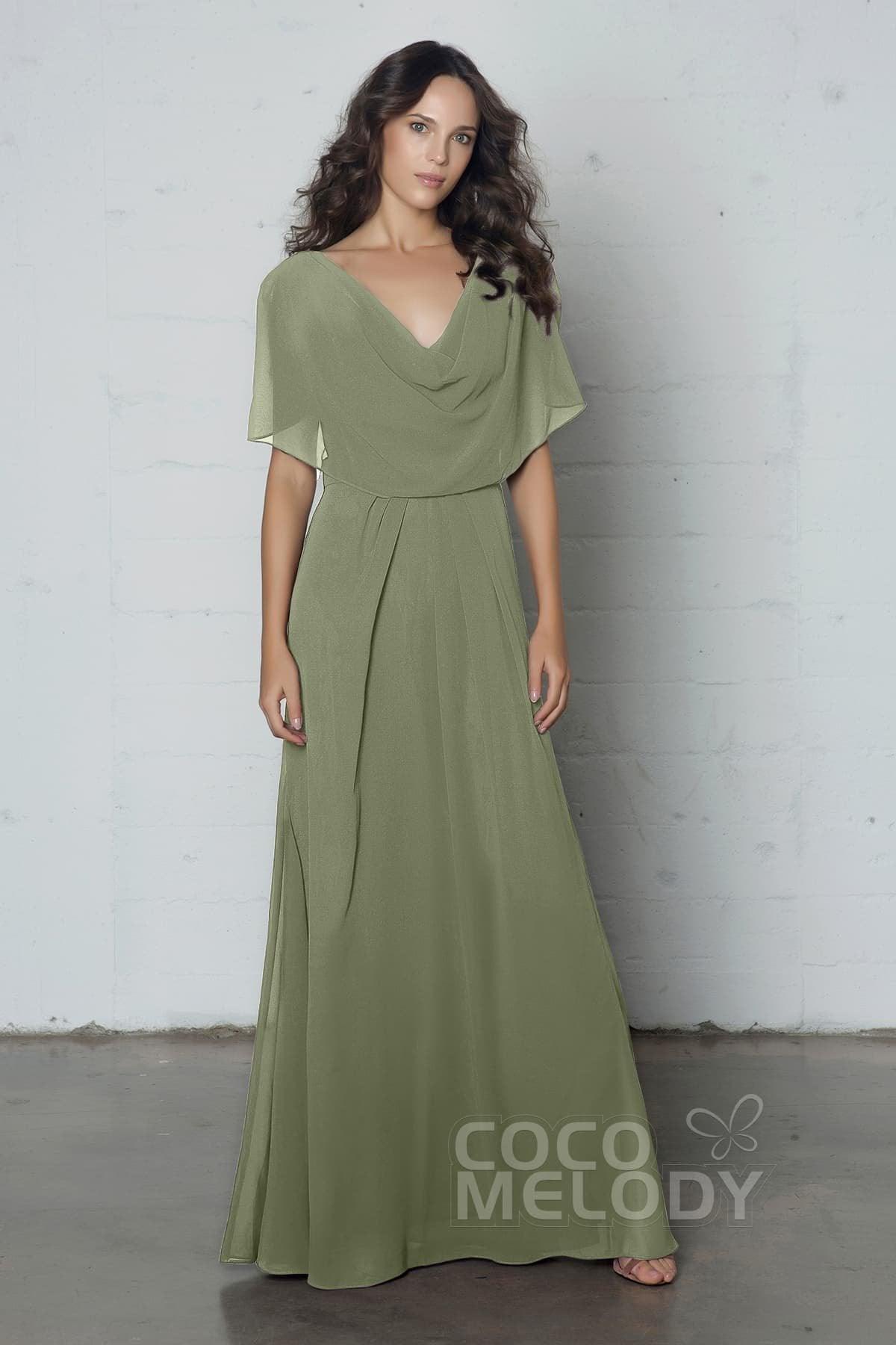 Sheath-Column Floor Length Chiffon Dress PR17014 - COCOMELODY